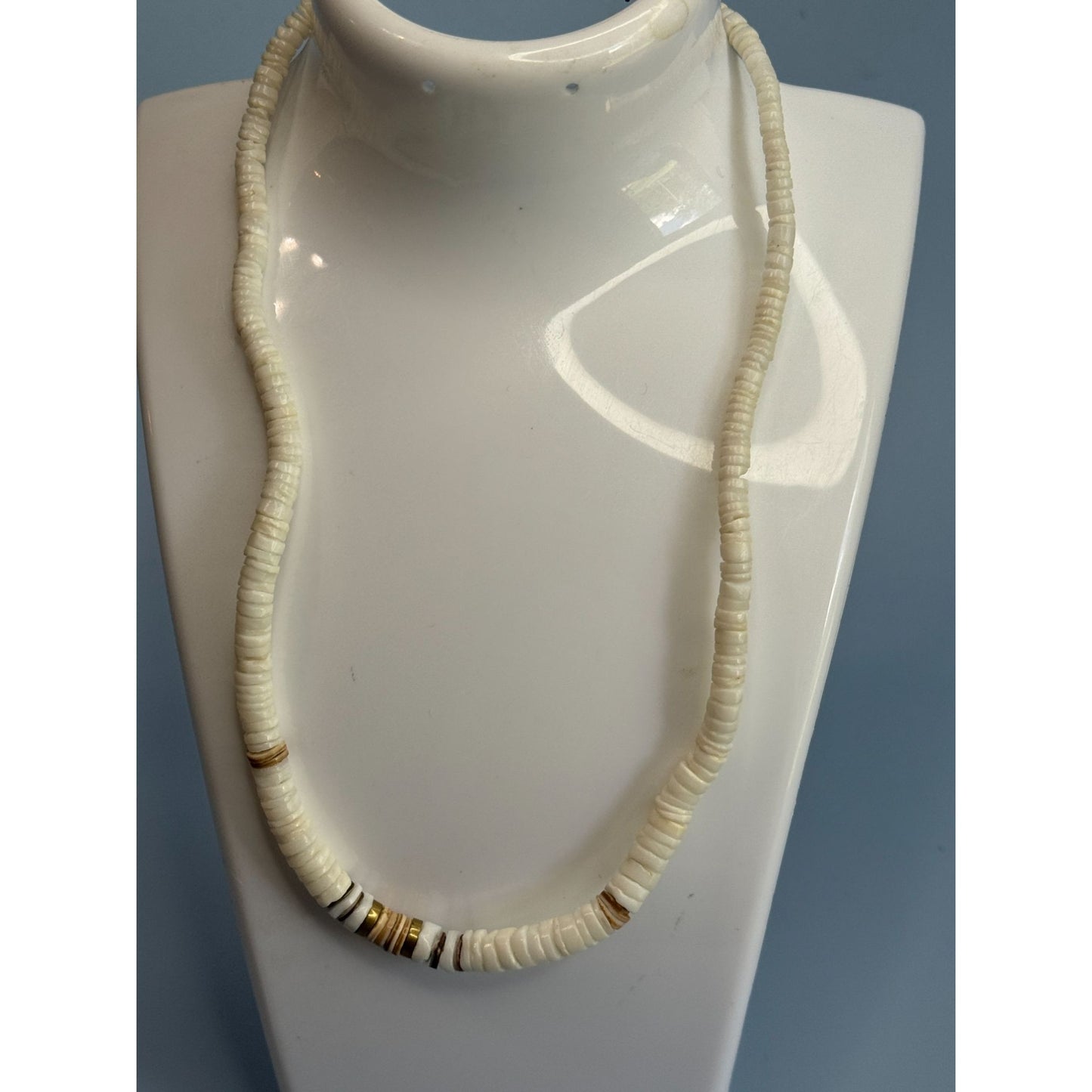 Vintage Puka / Heshi Choker Necklace Barrel Clasp 16"