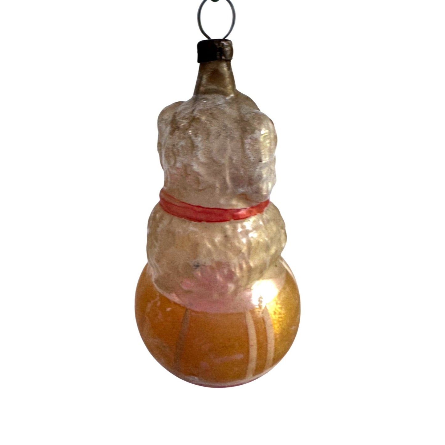 Antique Blown Glass Dog In Ball Ornament German Rare 3 1/2"