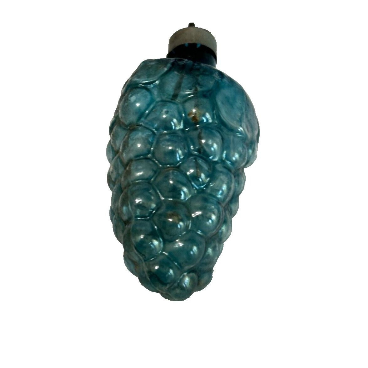 Antique Unsilvered Blue Blown Glass Grape Orament c1940's