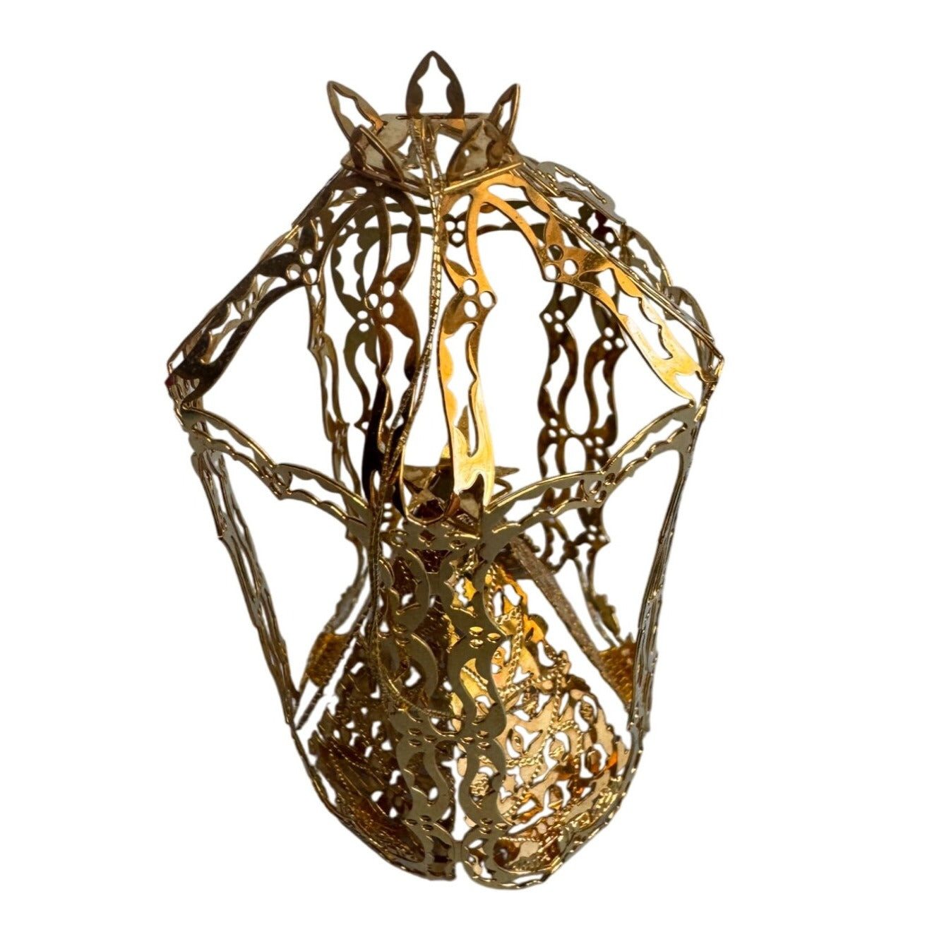Reed & Barton Christmas Ornaments Gold Plated Filigree Collectibles Set Of 4