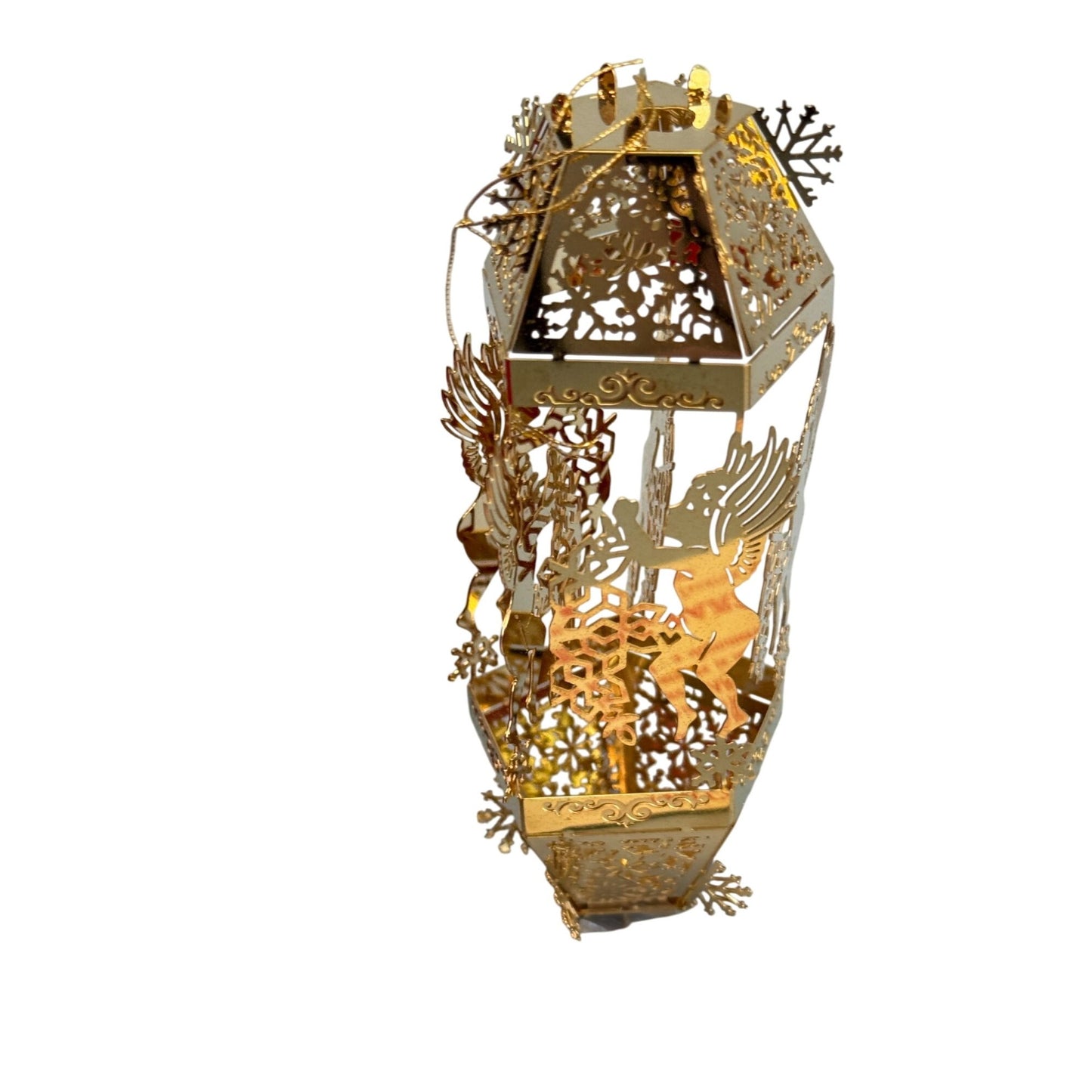 Reed & Barton Christmas Ornaments Gold Plated Filigree Collectibles Set Of 4