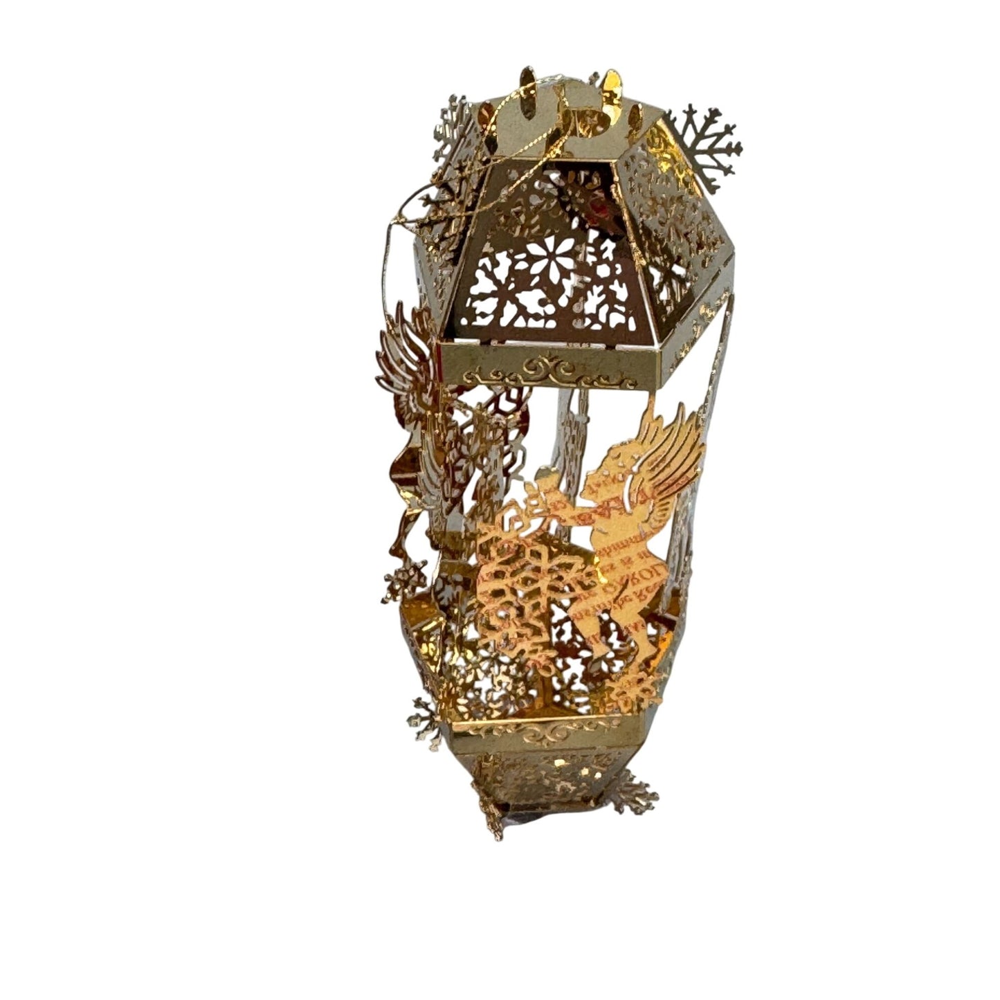 Reed & Barton Christmas Ornaments Gold Plated Filigree Collectibles Set Of 4