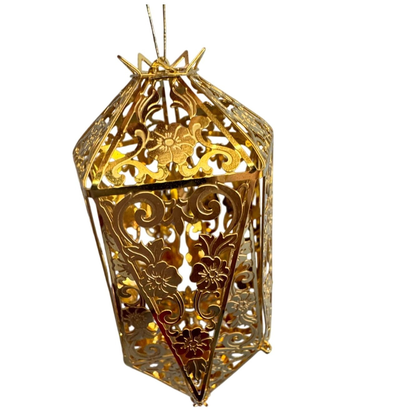 Reed & Barton Christmas Ornaments Gold Plated Filigree Collectibles Set Of 4
