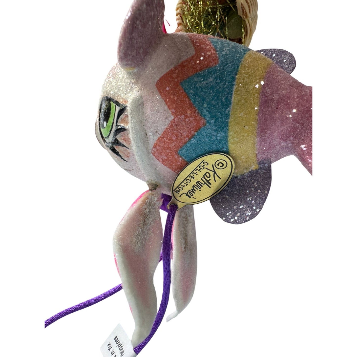 Kathrines Collection Fish Ornament Multicolor Paper-Mache 4 Inch Hanging