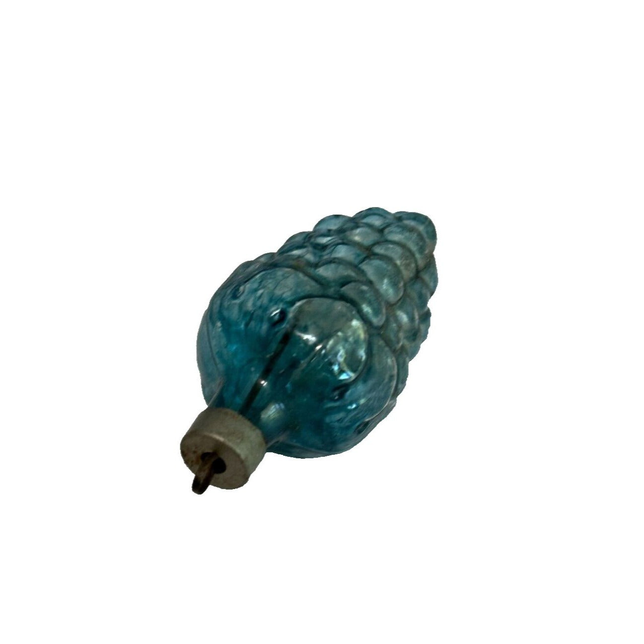 Antique Unsilvered Blue Blown Glass Grape Orament c1940's