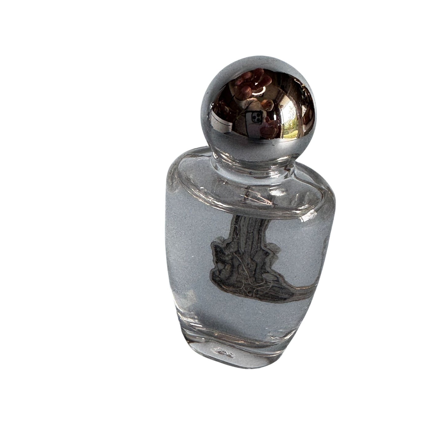 Our Lady Of Fatima Religious Glass Bottles Silver Tone Medallions Decorative Pair