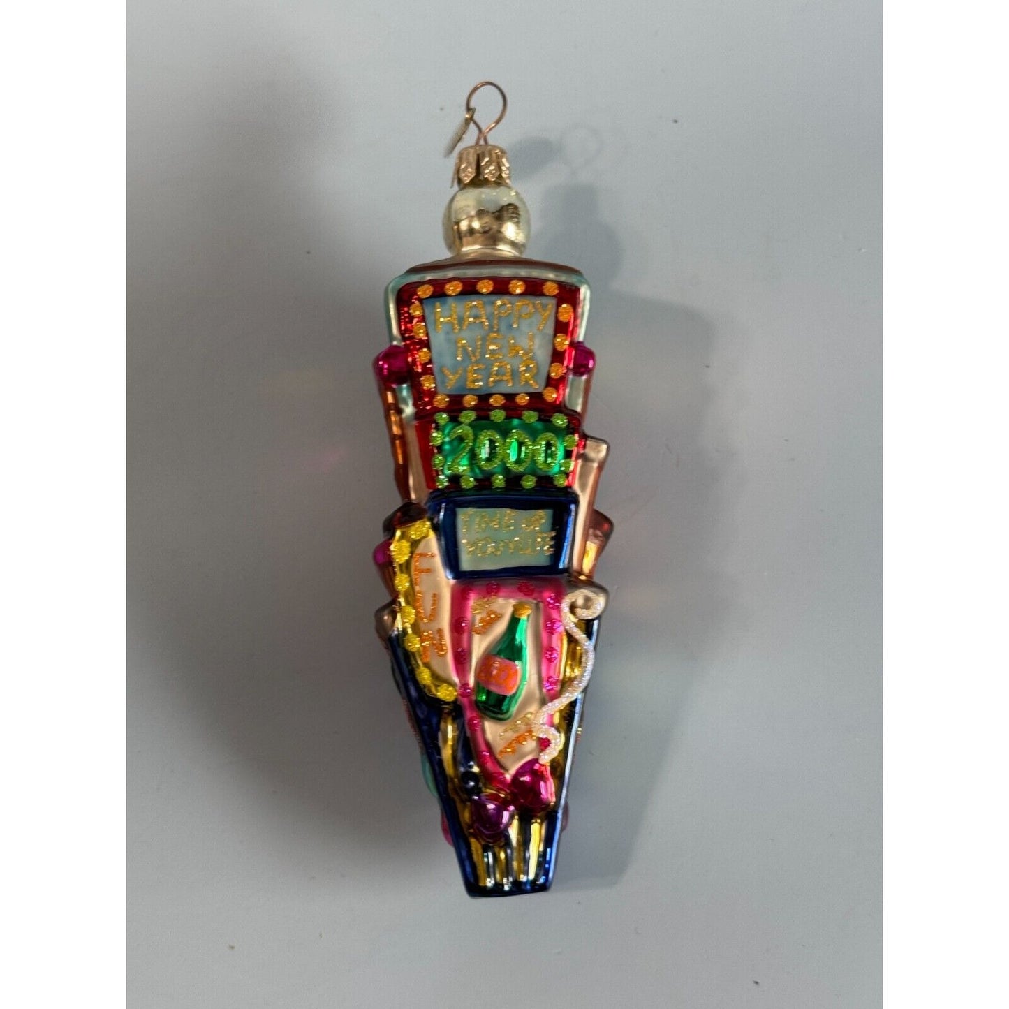 Christopher Radko Times Square New Years Eve Ornament 2000 6" Hand-Painted Glass Collectible