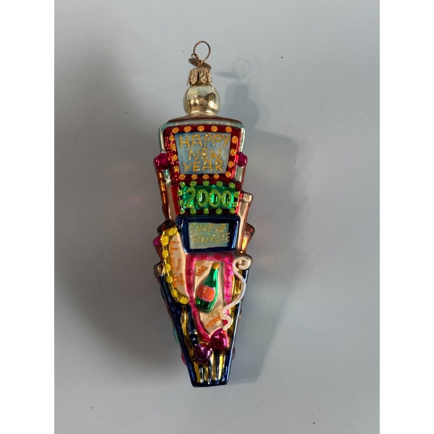 Christopher Radko Times Square New Years Eve Ornament 2000 6" Hand-Painted Glass Collectible