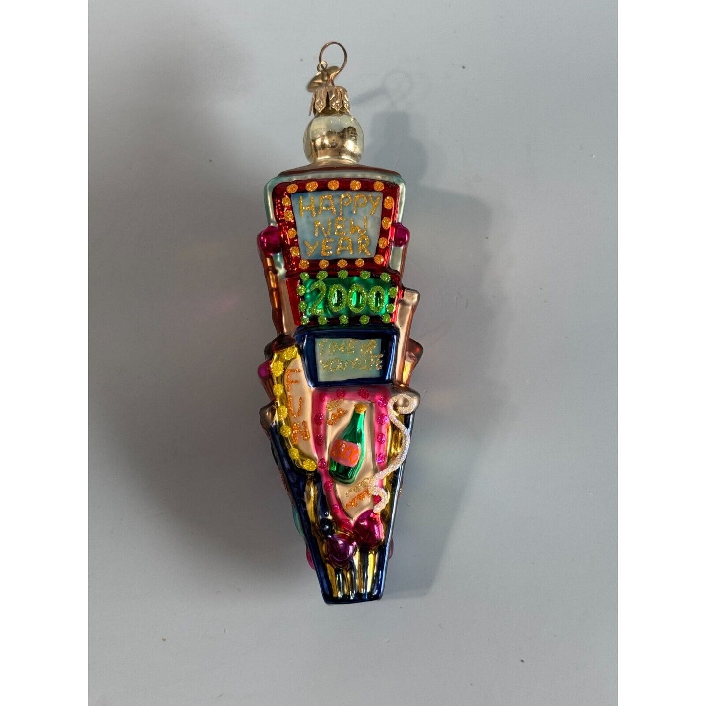 Christopher Radko Times Square New Years Eve Ornament 2000 6" Hand-Painted Glass Collectible