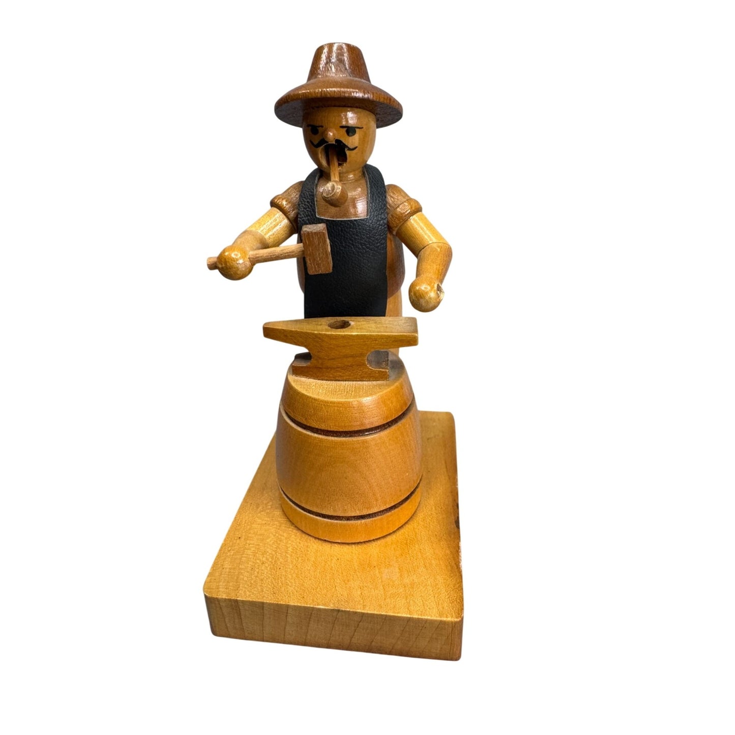 German Erzgebirge Blacksmith Smoker Wood Incense Figure GDR 6"