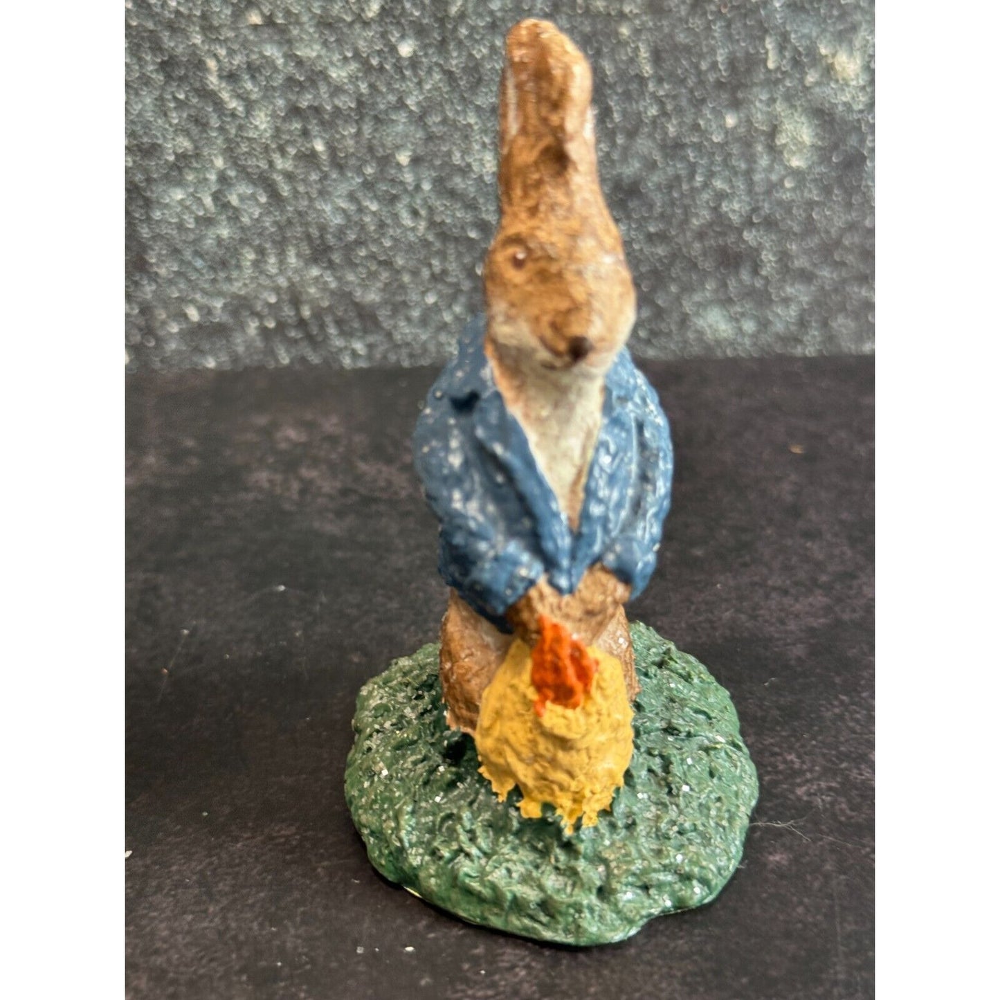 1997 Linda Baldwin Haresnickel Small Bunny Rabbit Easter Figurine 3 3/4" Collectible