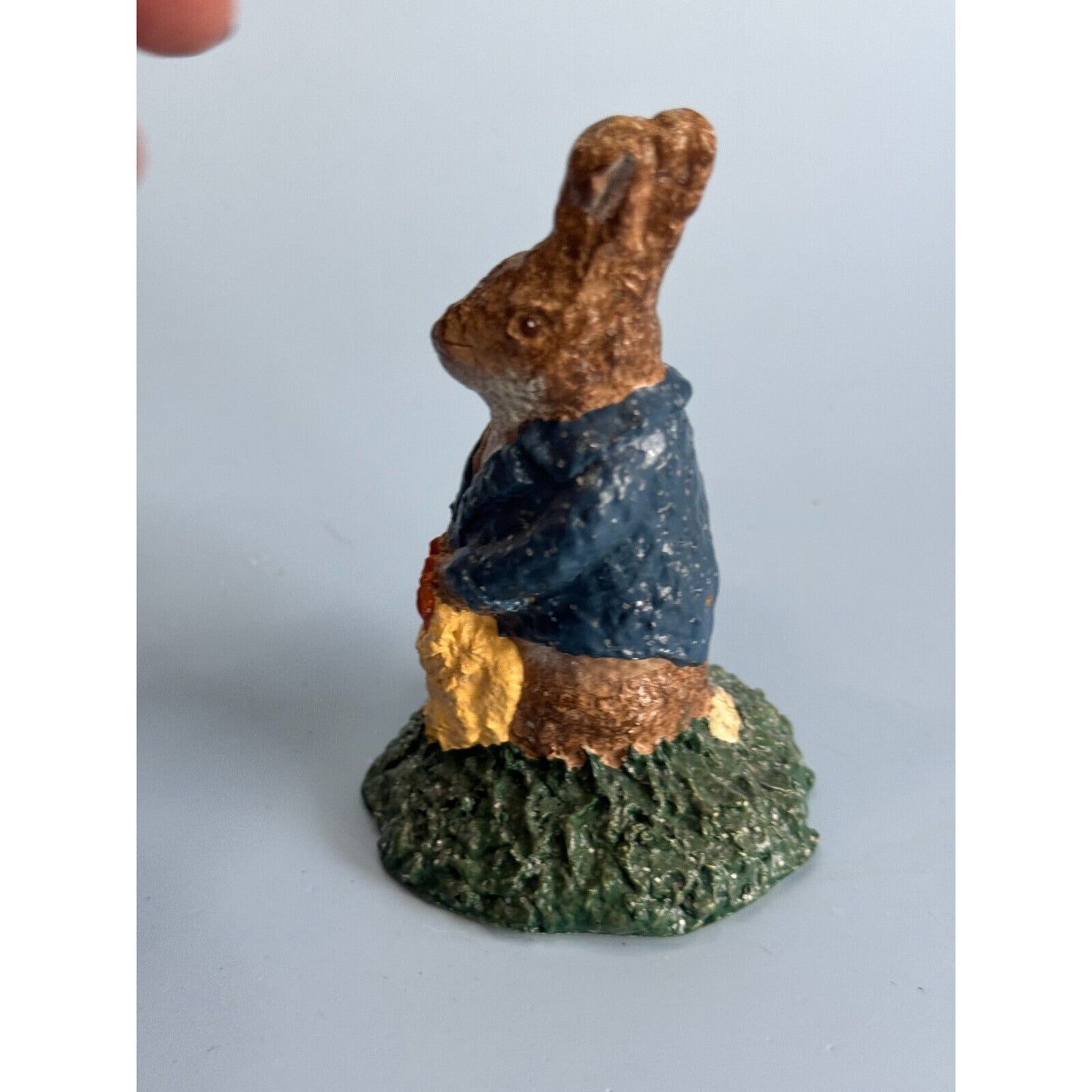 1997 Linda Baldwin Haresnickel Small Bunny Rabbit Easter Figurine 3 3/4" Collectible
