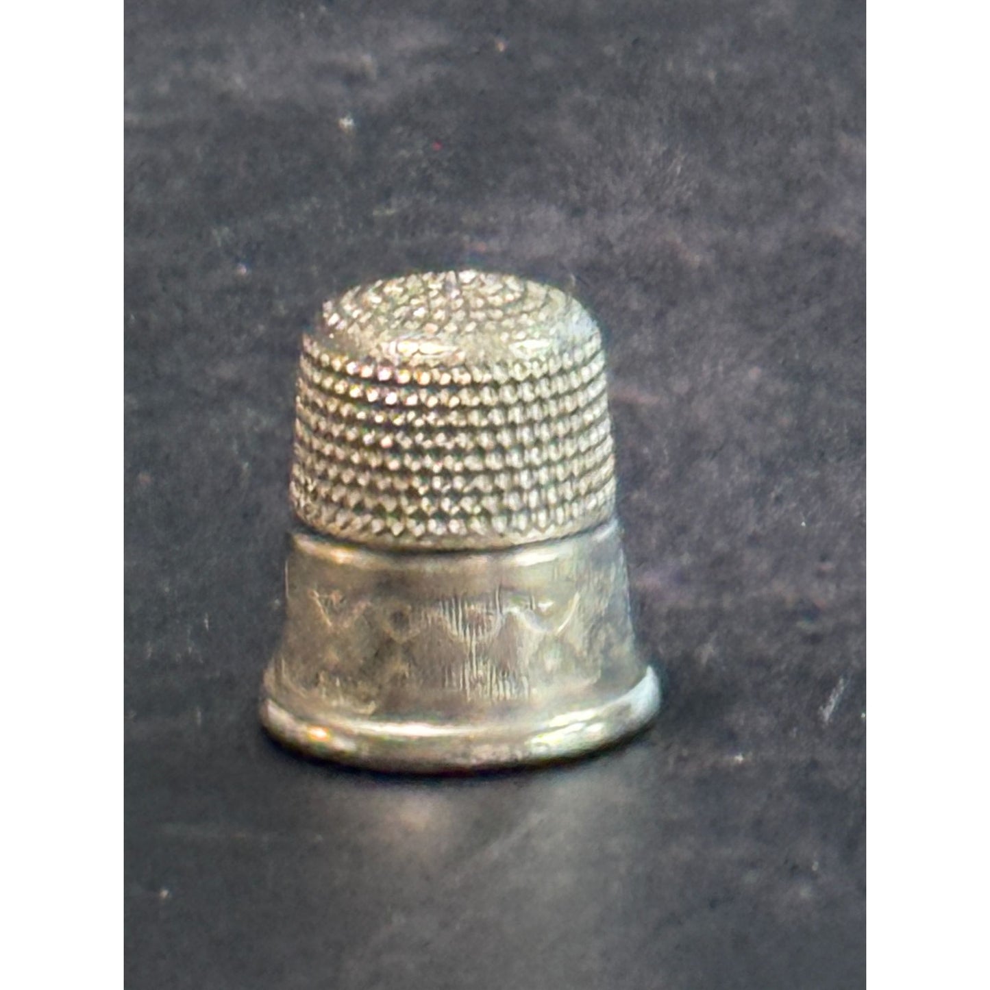Antique Silver Sewing Thimble Engraved Design Made In England Collectible Vintage