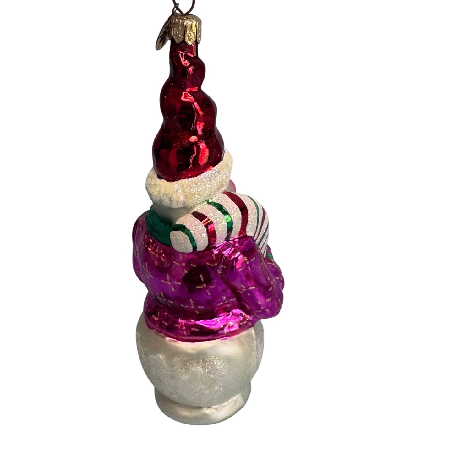 Christopher Radko Frosty Twist Snowman Ornament Rare Retired Glass 6 Inch Multicolor