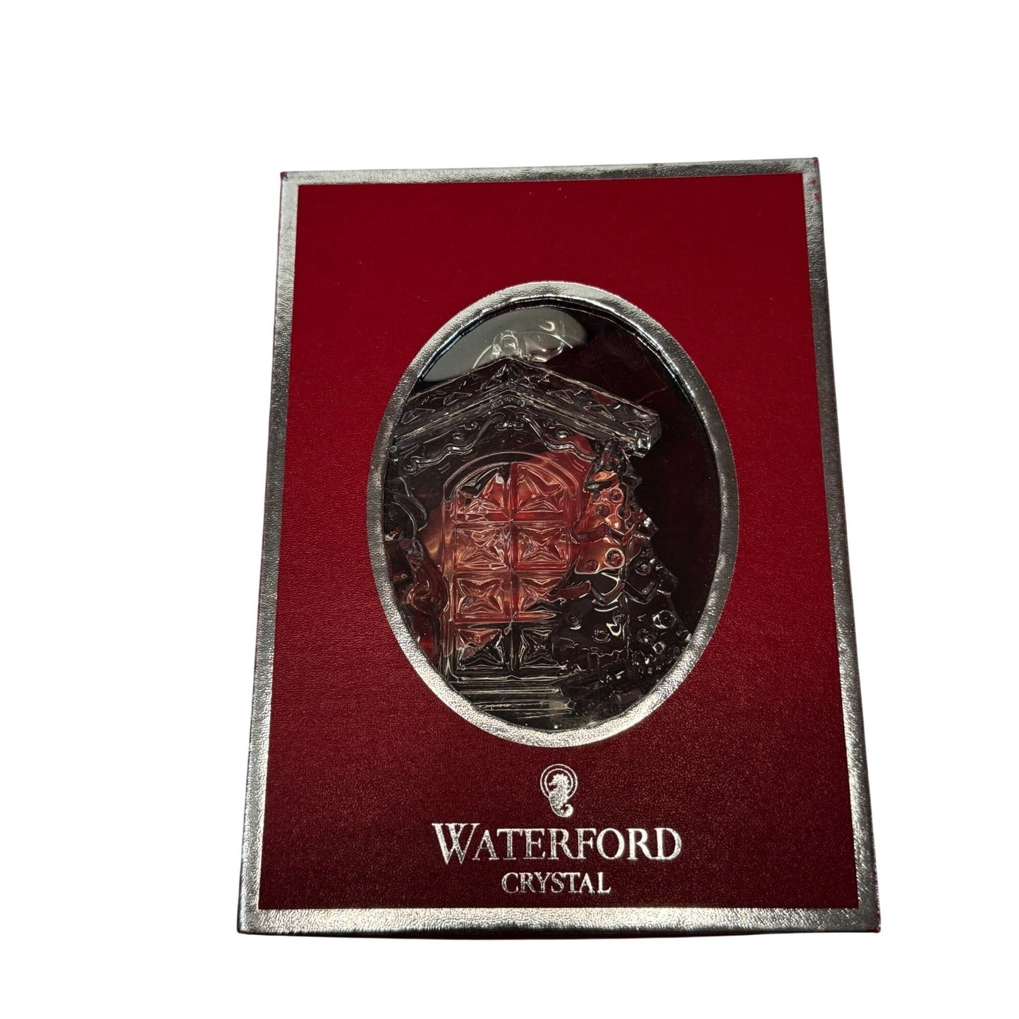 Waterford Bless Our Home Crystal Ornament Clear 4.5" Slovenia Gift Box