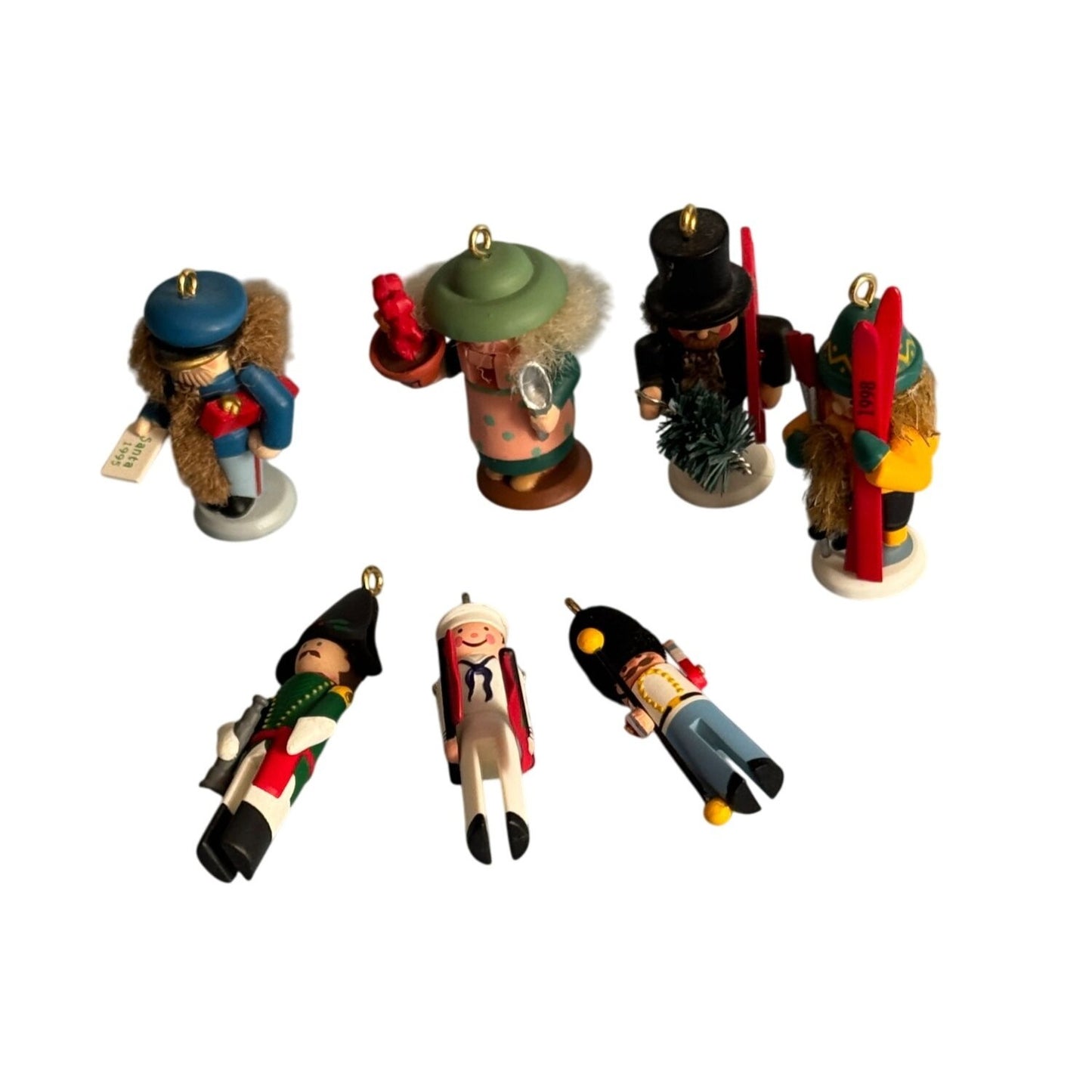 Vintage Miniature Hallmark Nutcracker & Palace Guard Ornaments 1 1/4"