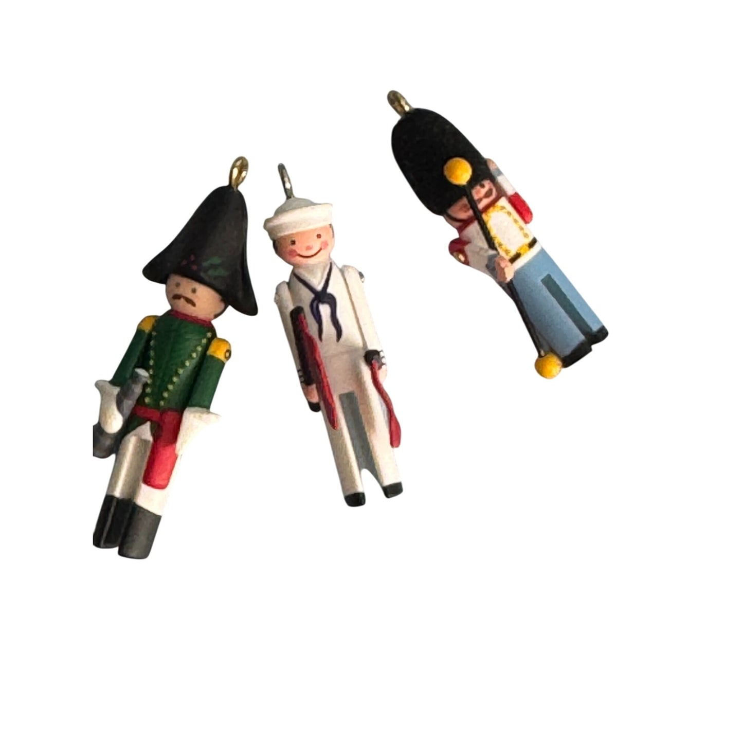 Vintage Miniature Hallmark Nutcracker & Palace Guard Ornaments 1 1/4"