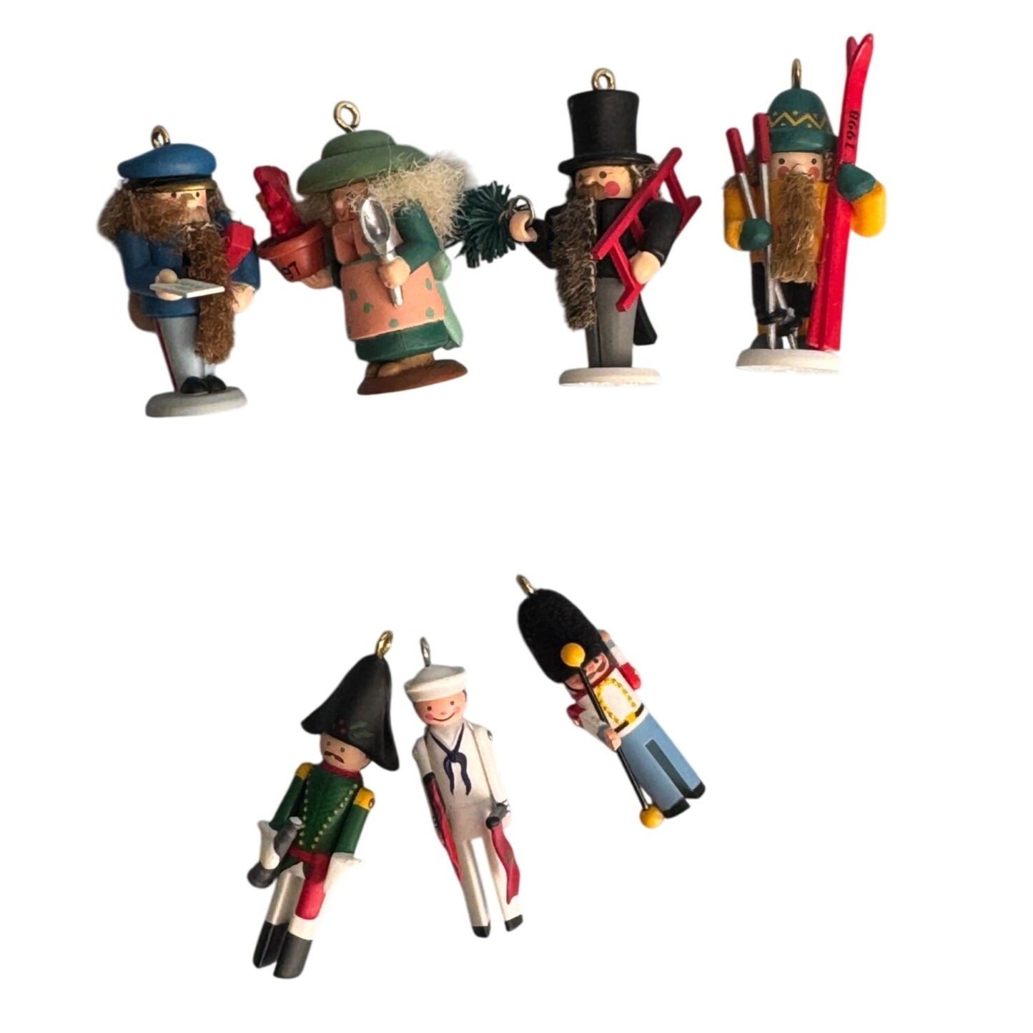 Vintage Miniature Hallmark Nutcracker & Palace Guard Ornaments 1 1/4"