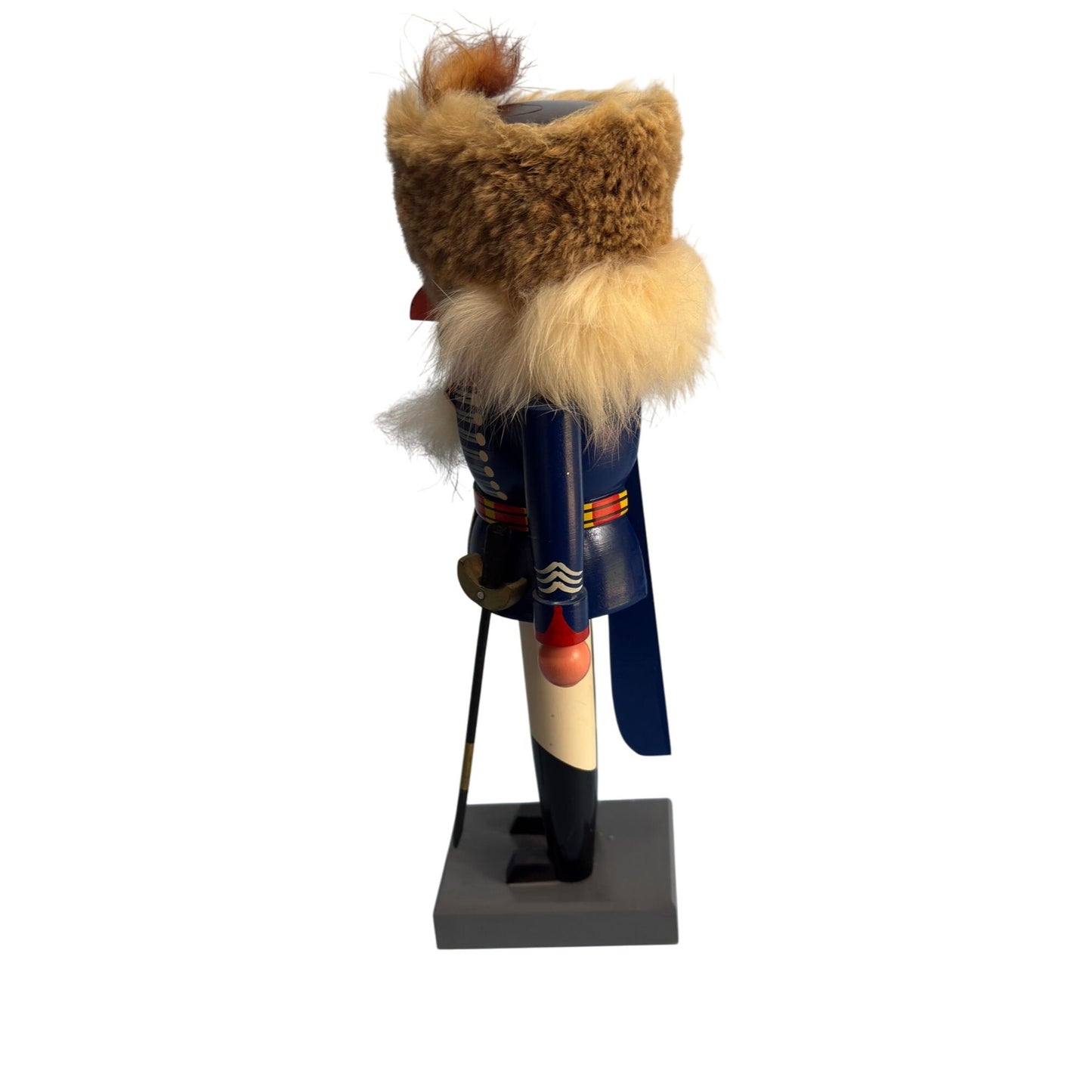 British Hussar Soldier Nutcracker By KWO Erzgebirge Germany 10 1/4" W/Fur Hat