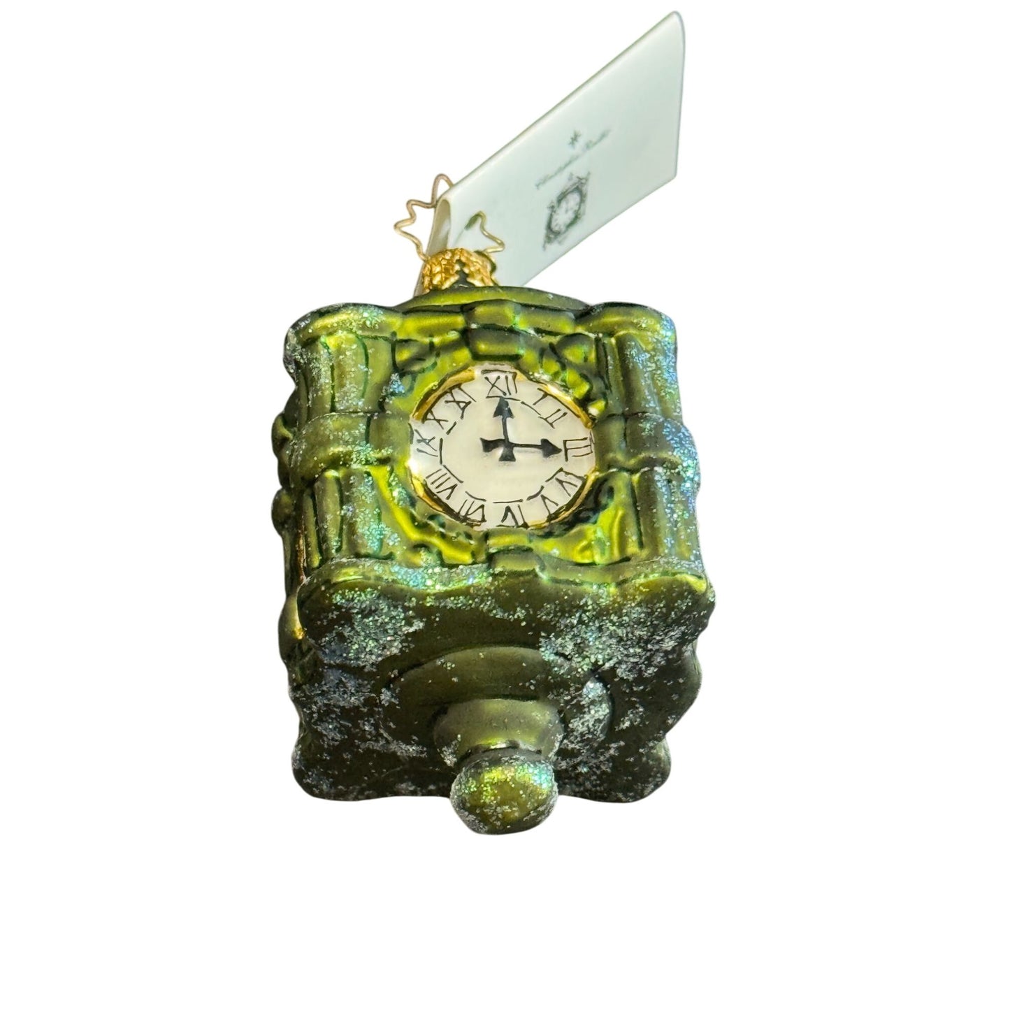 Christopher Radko 2004 Marshall Fields Clock Christmas Ornament W/ Box 3" Tall X 1 3/4"