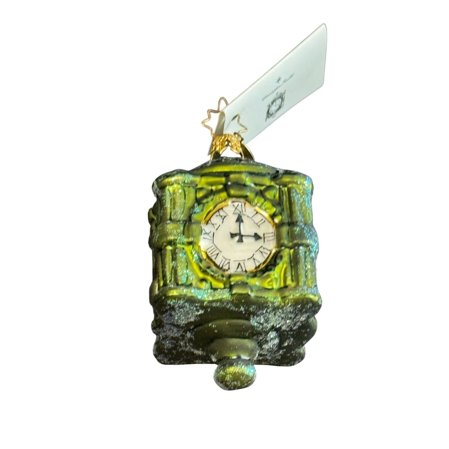 Christopher Radko 2004 Marshall Fields Clock Christmas Ornament W/ Box 3" Tall X 1 3/4"