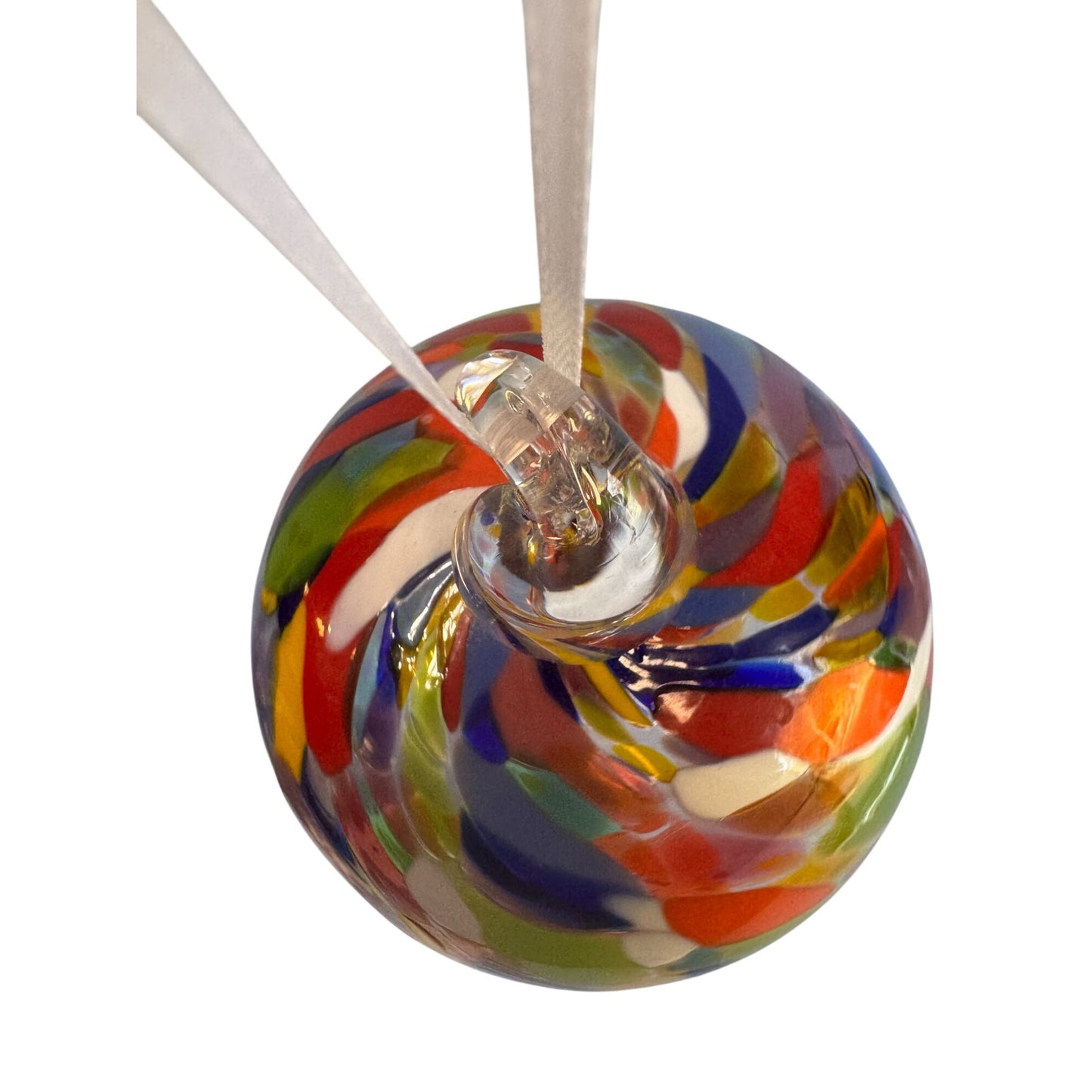 Art Glass Friendship Witch Spirit Ball Ornament Vibrant Multicolor 3½
