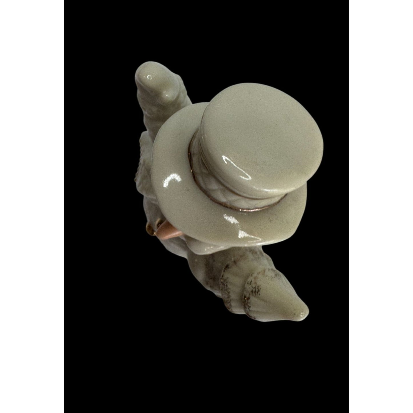 Title Lenox Snowman Figurine Ivory Porcelain Gold Accents 3.75 Inch Holiday Decor