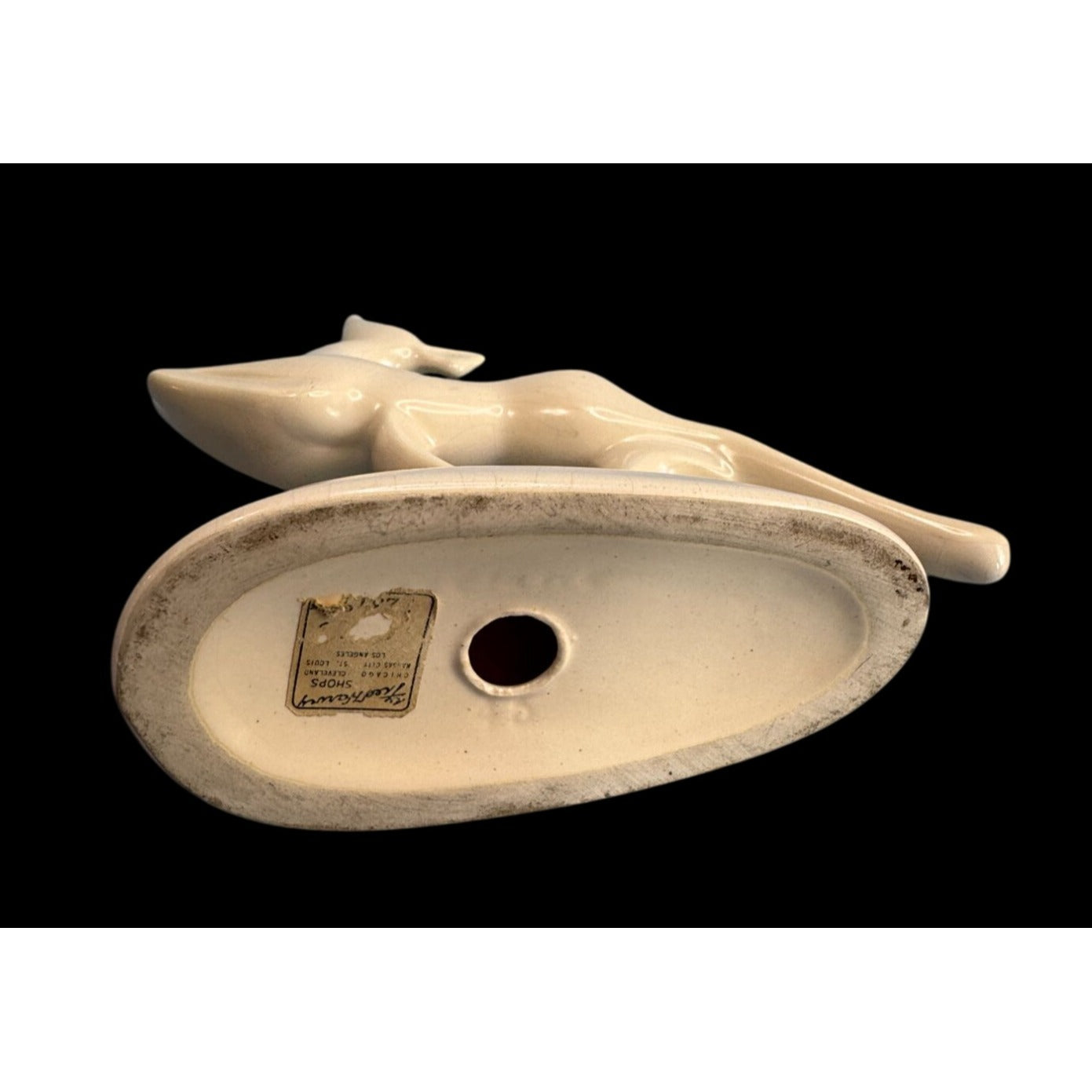 Fred Harvey Shops Art Deco Gazelle Figurine Cream Ceramic w/Sticker 7" x 6"