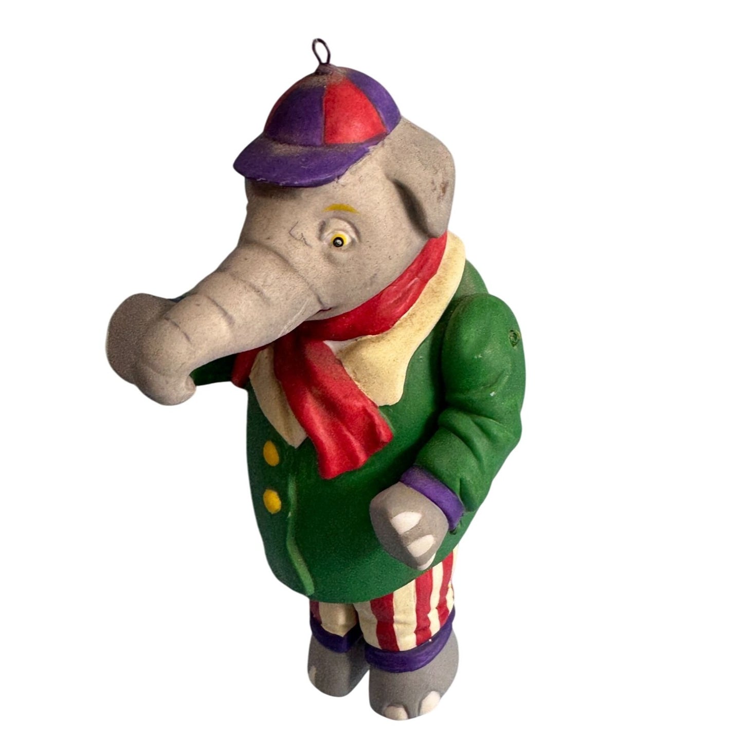Ceramic Elephant Ornament With Articulated Arms & Legs 5 1/2"