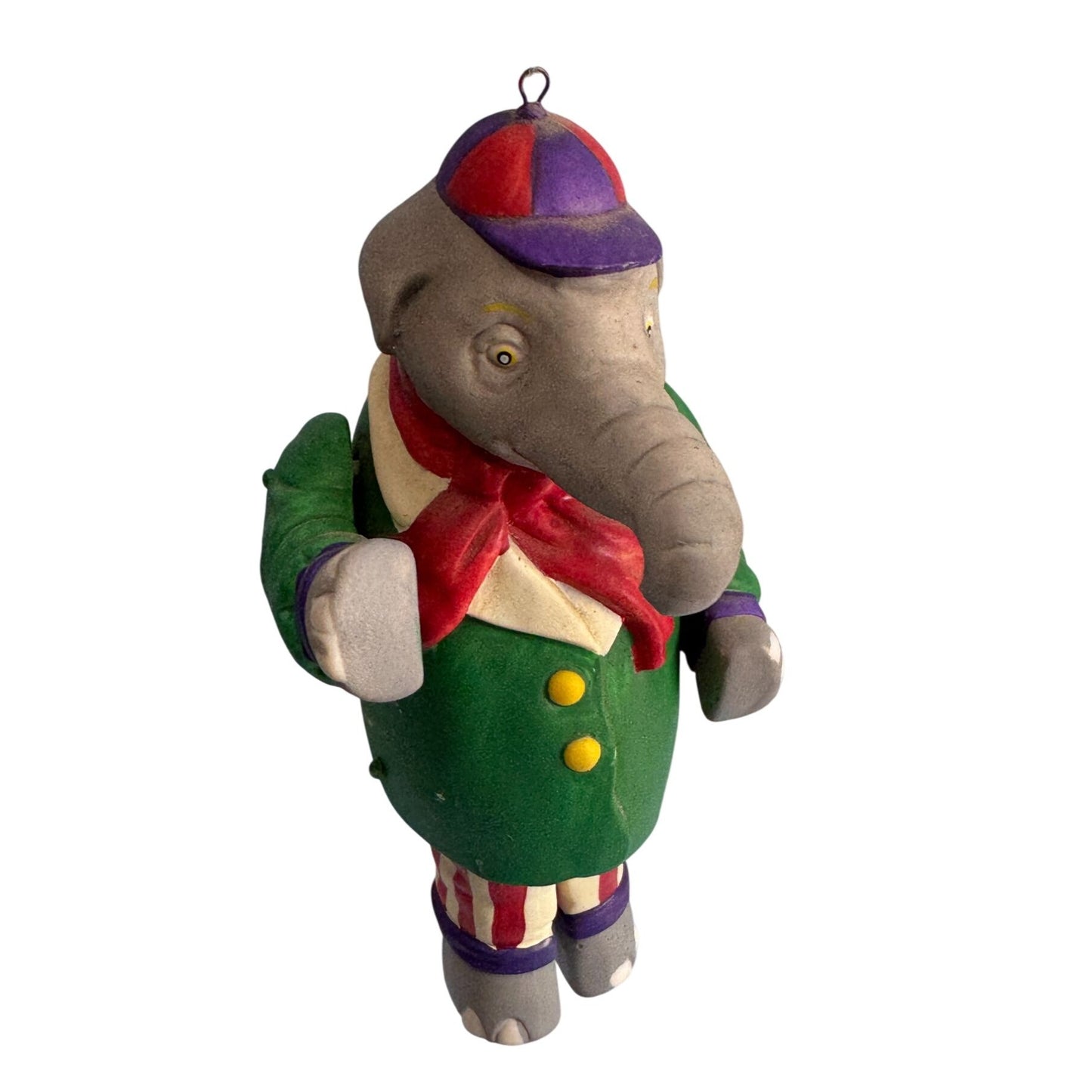 Ceramic Elephant Ornament With Articulated Arms & Legs 5 1/2"