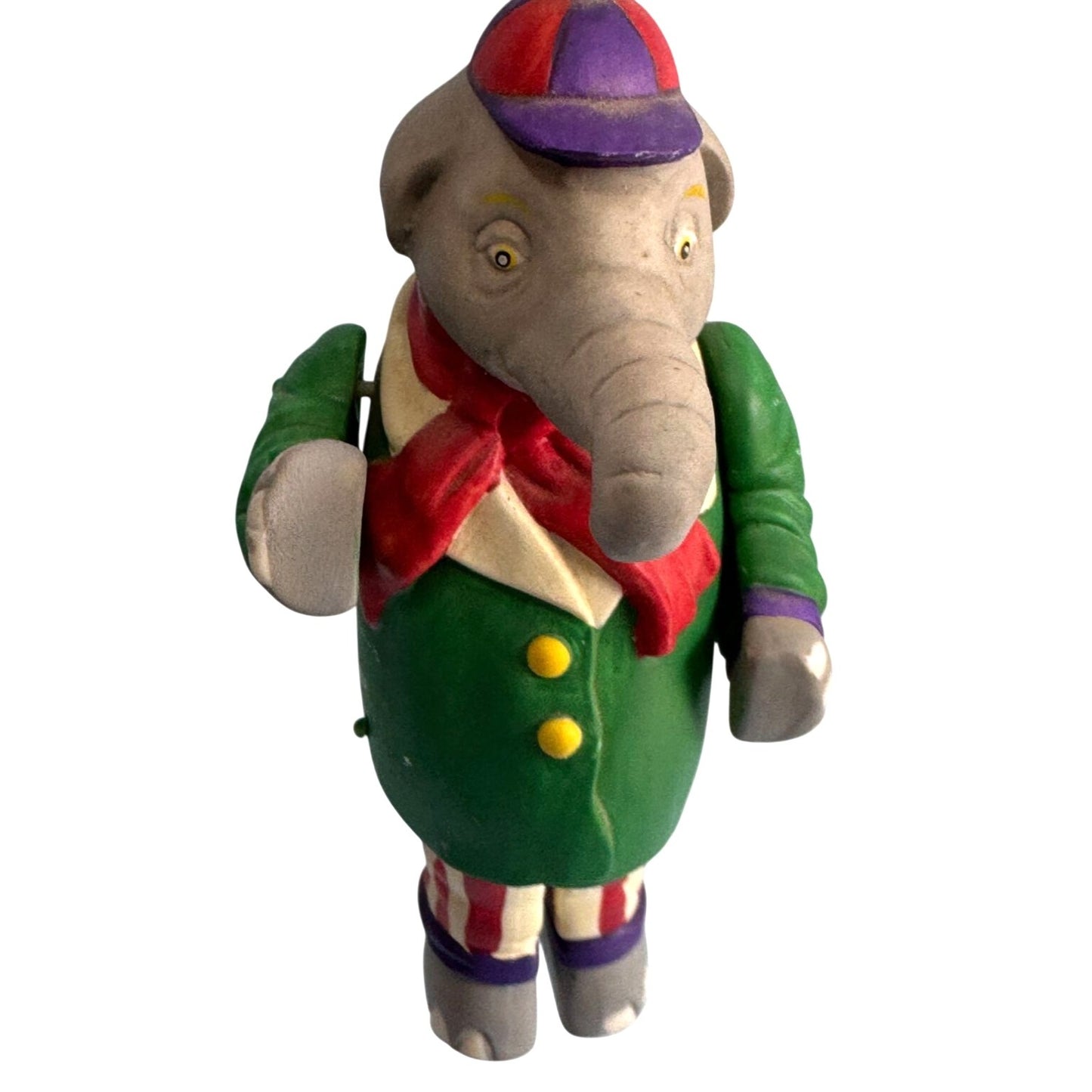 Ceramic Elephant Ornament With Articulated Arms & Legs 5 1/2"