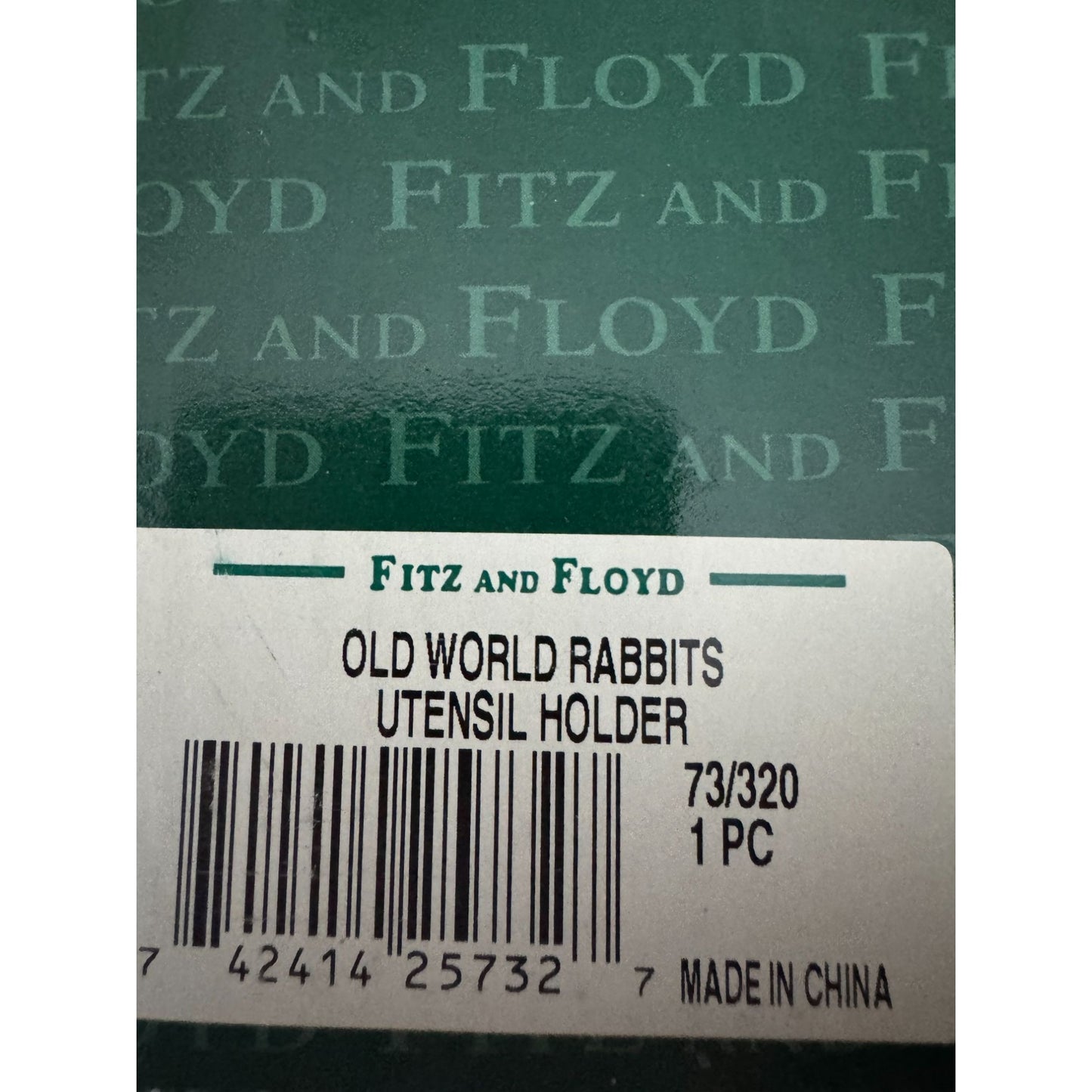 Fitz & Floyd Old World Girl Rabbit Utensil Holder Figurine 11"