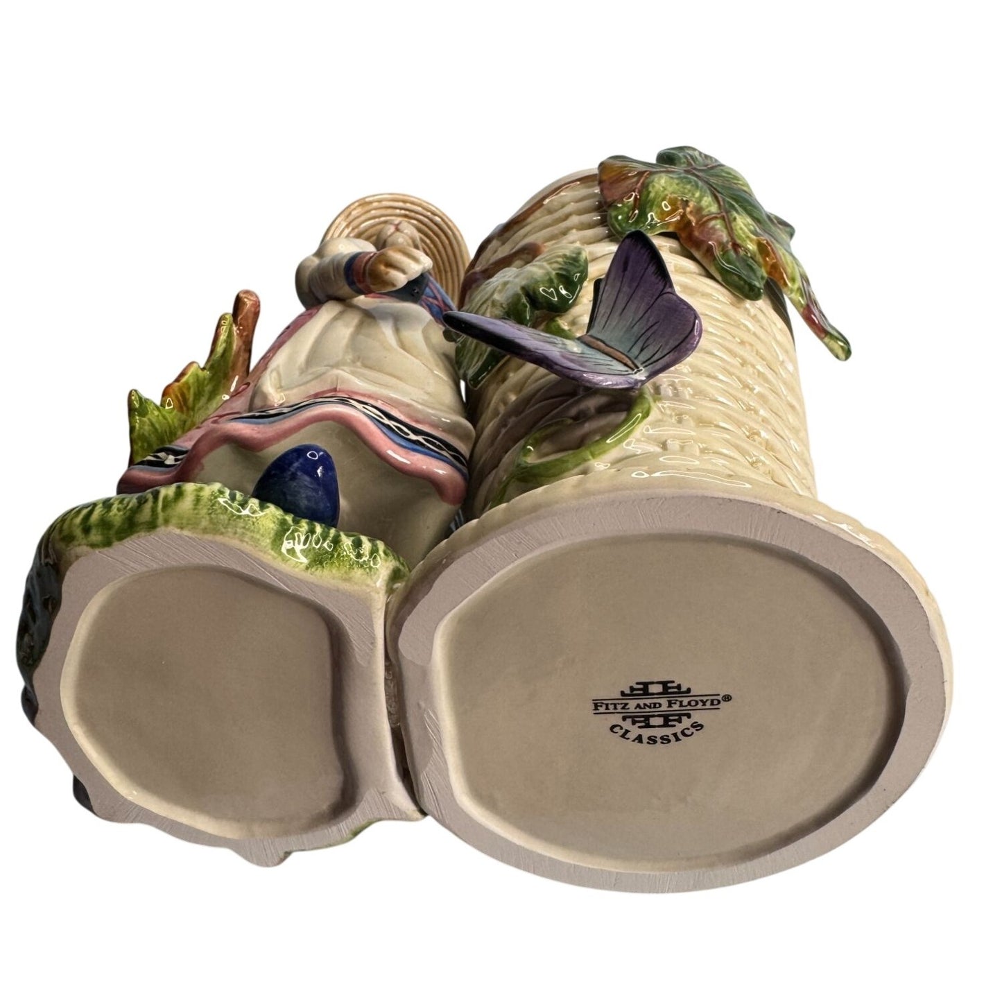 Fitz & Floyd Old World Girl Rabbit Utensil Holder Figurine 11"