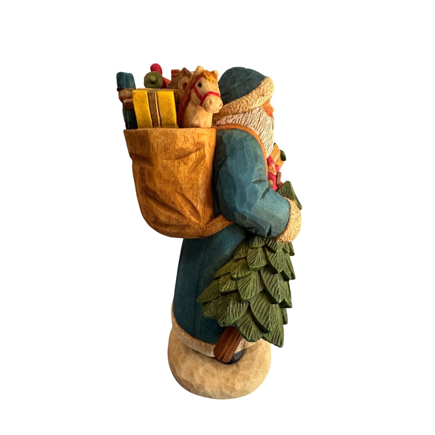 Kurt Adler Santa Figurine Blue Coat Resin 10.5" Hand-Painted Collectible Heavy