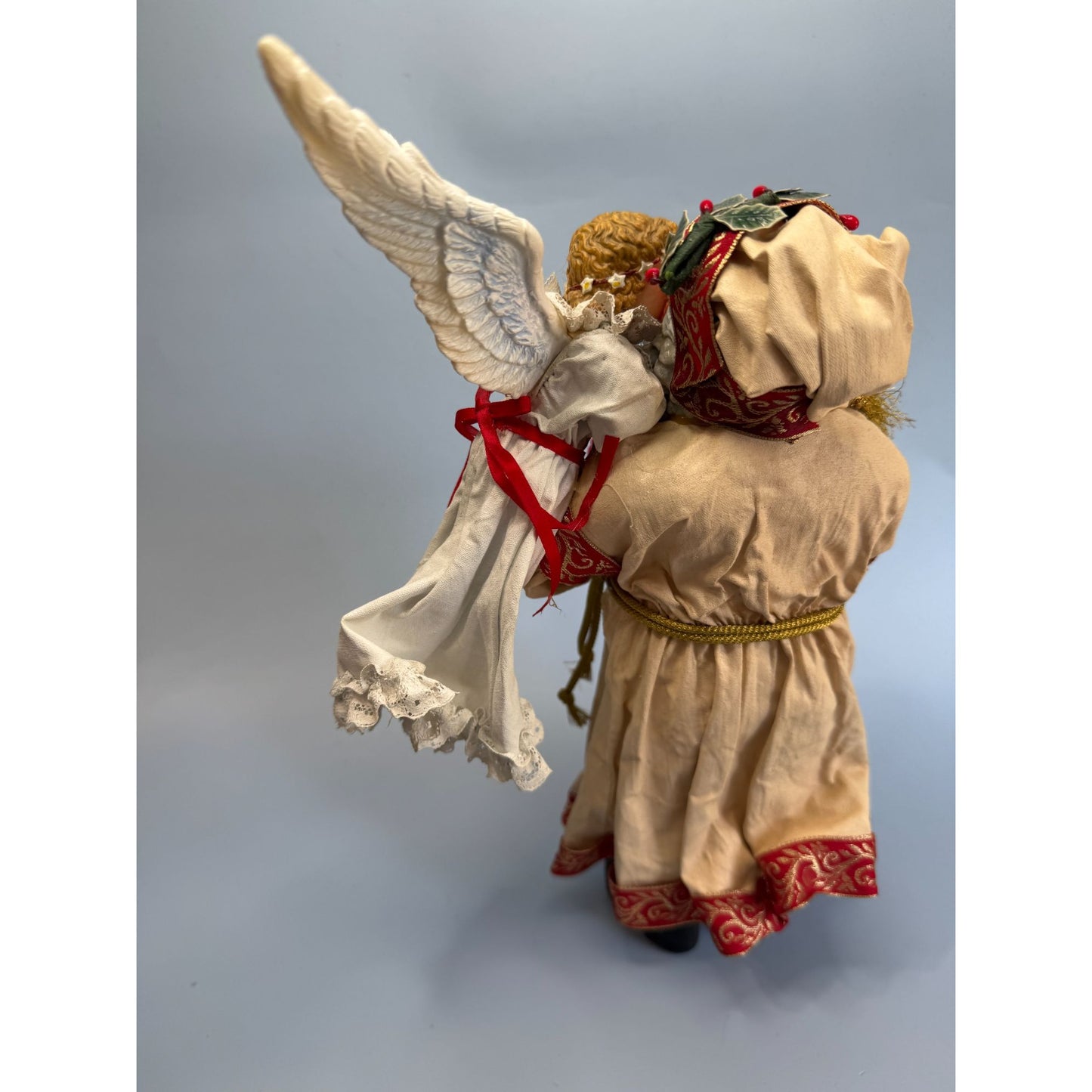 VTG 1992 12" Possible Dreams Clothique "An Angels Kiss" Santa & Angel Christmas Figurine