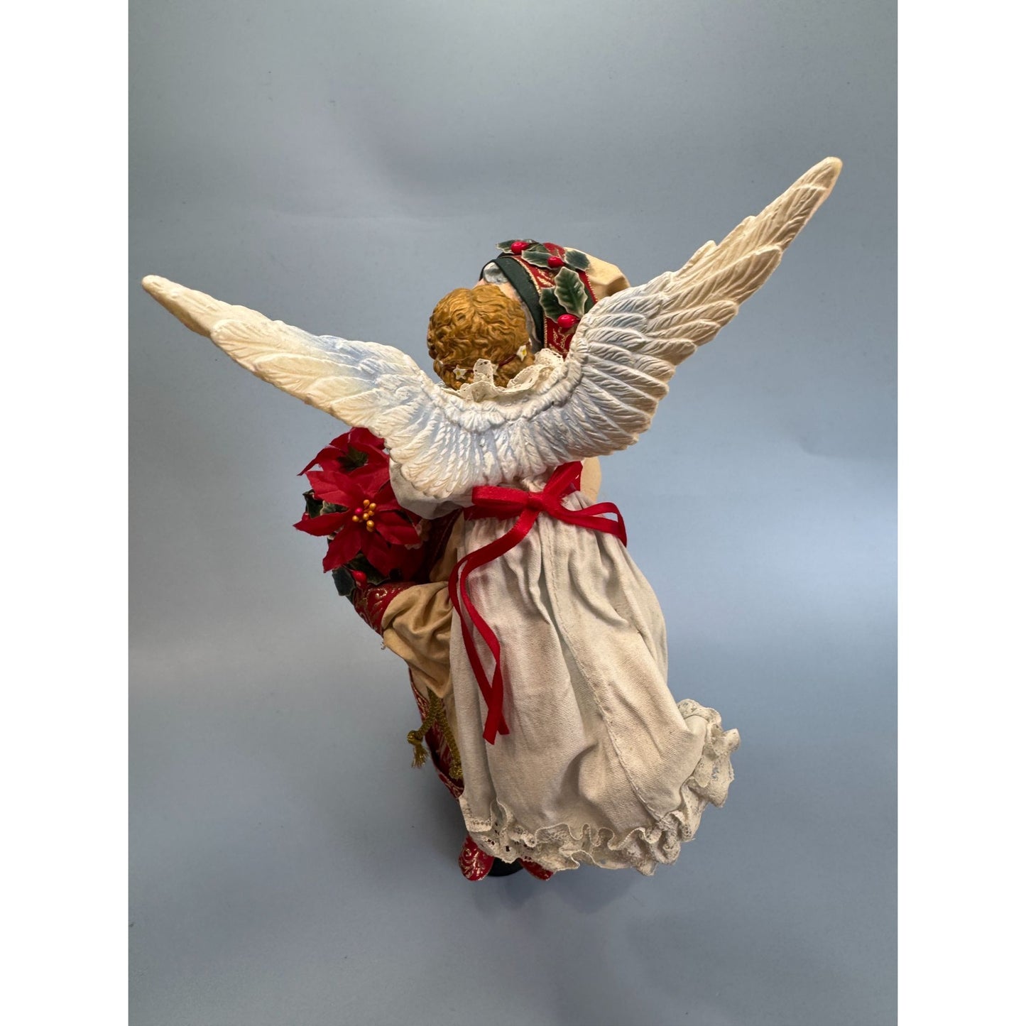 VTG 1992 12" Possible Dreams Clothique "An Angels Kiss" Santa & Angel Christmas Figurine