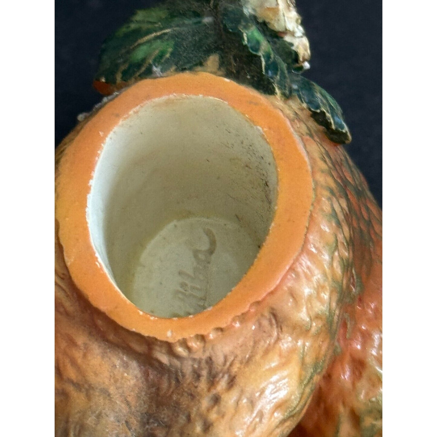 Mini Ceramic Rabbit Teapot With Sunflower Accent & Chain Lid 5" Tall Easter Spring Decor