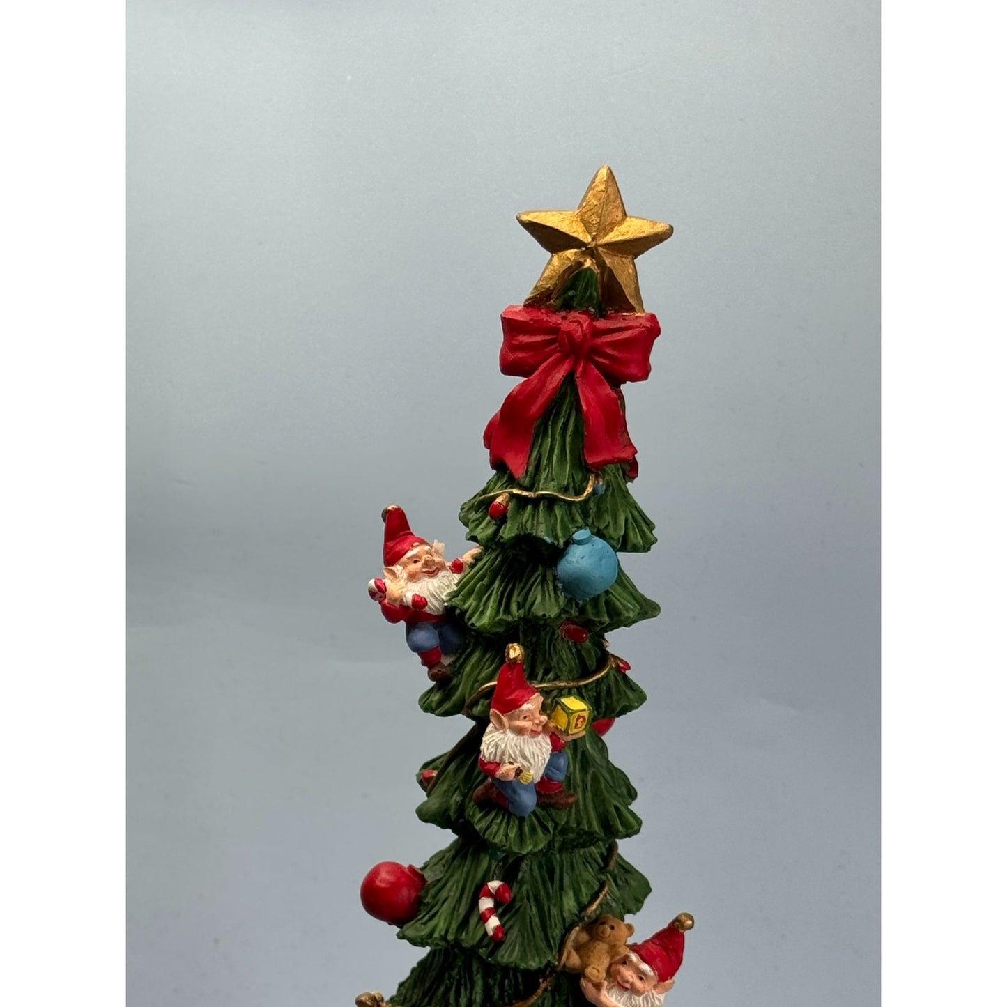 Christmas Tree Figurine Lights and Music Elves and Toys 15.5" Tall Decoration