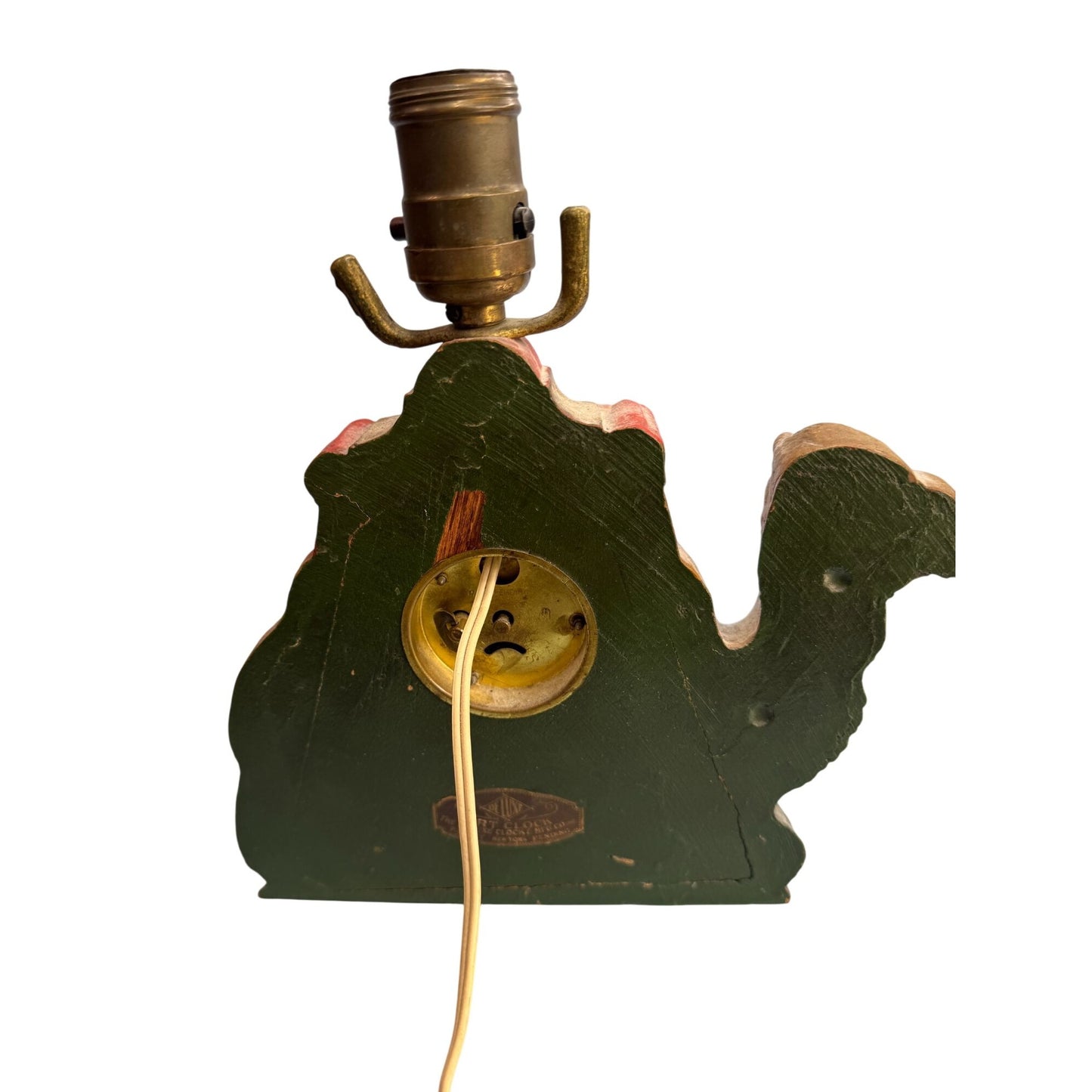 Vintage Camel Shaped De Luxe Art Clock Table Lamp