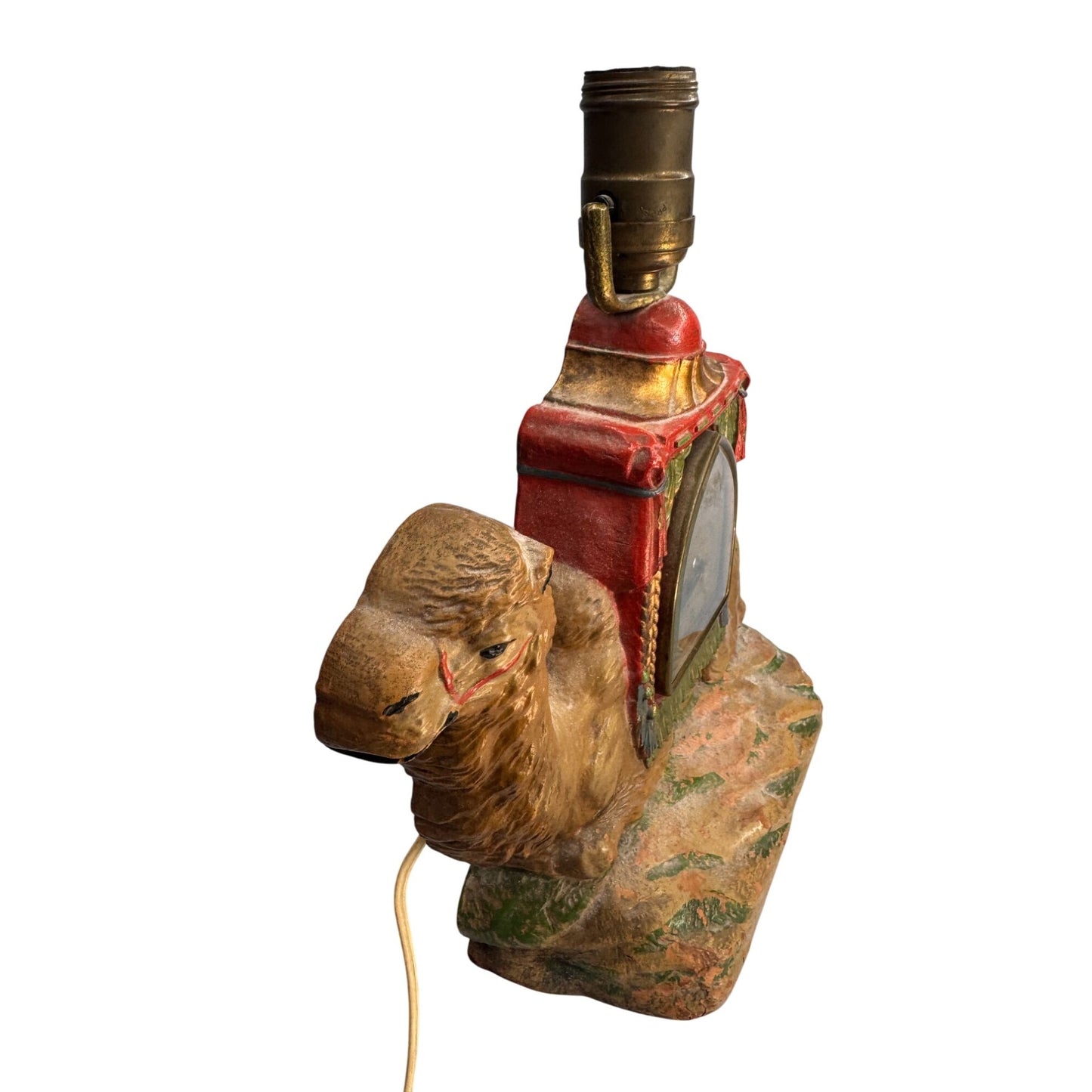 Vintage Camel Shaped De Luxe Art Clock Table Lamp