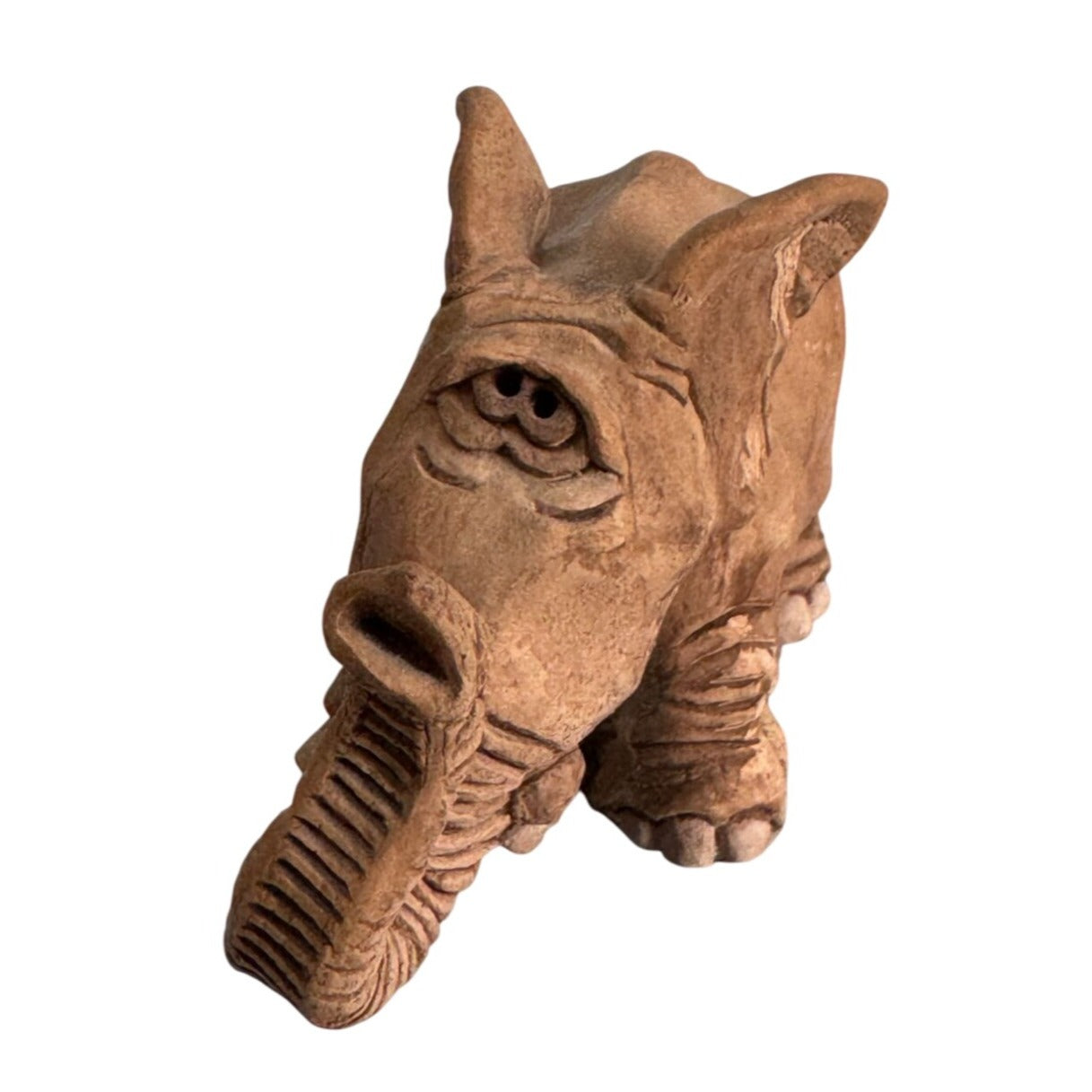 Handcrafted Terracotta Elephant Figurine 5"x3"