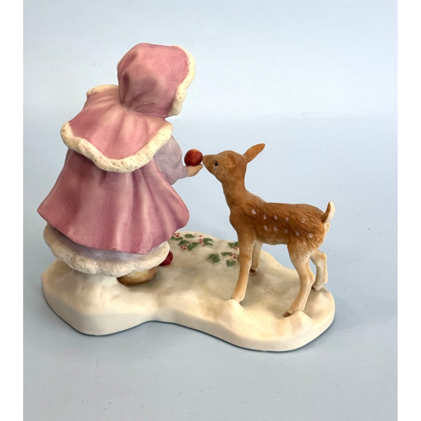 Its For You Girl Feeding Deer Enesco Treasured Memories Porcelain Figurine 5"