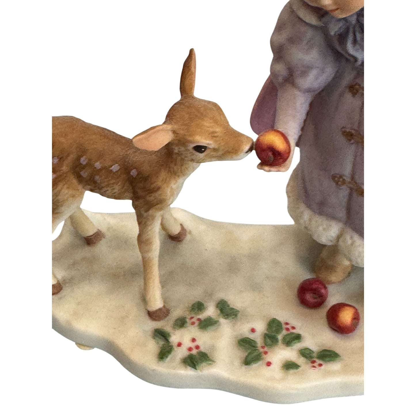 Its For You Girl Feeding Deer Enesco Treasured Memories Porcelain Figurine 5"
