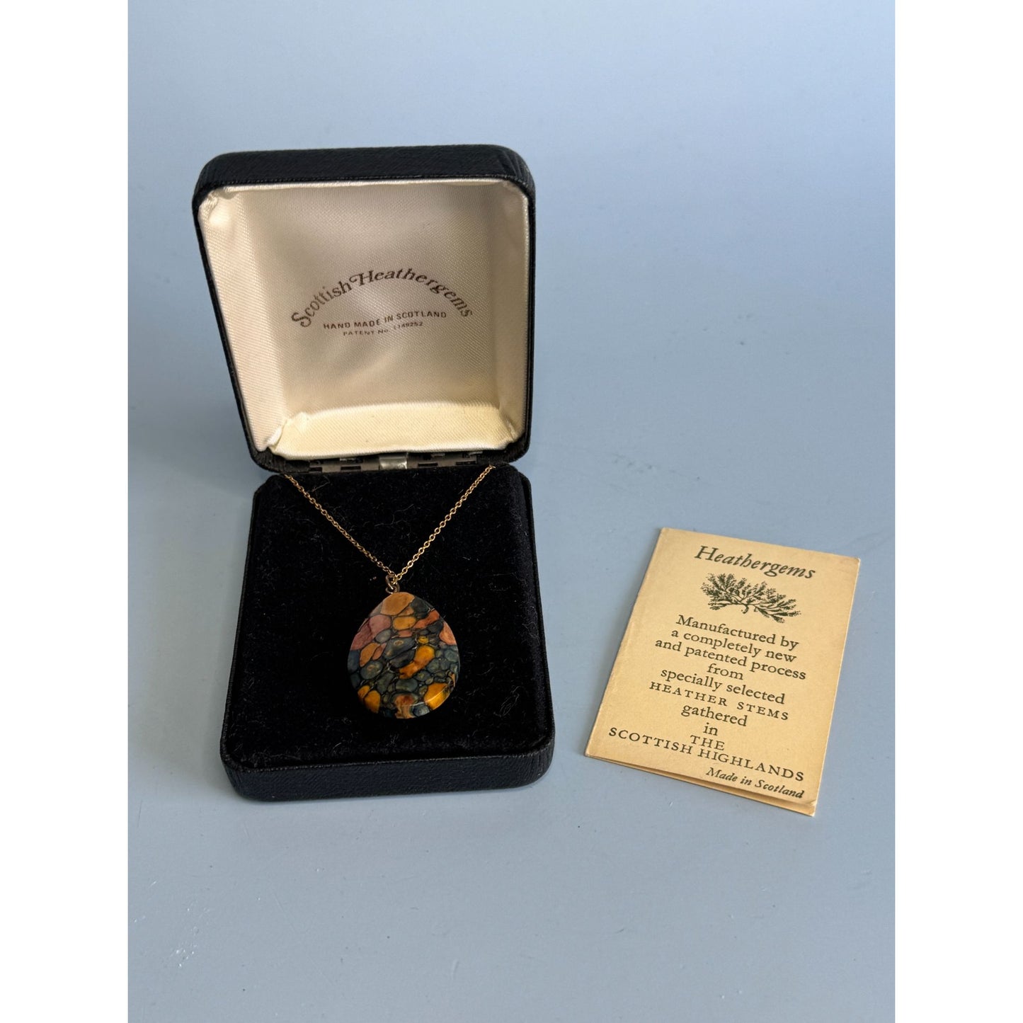 Heathergems Scottish Highlands Heather Stems Pendant Necklace 20 14K GF Chain In Gift Box 16"