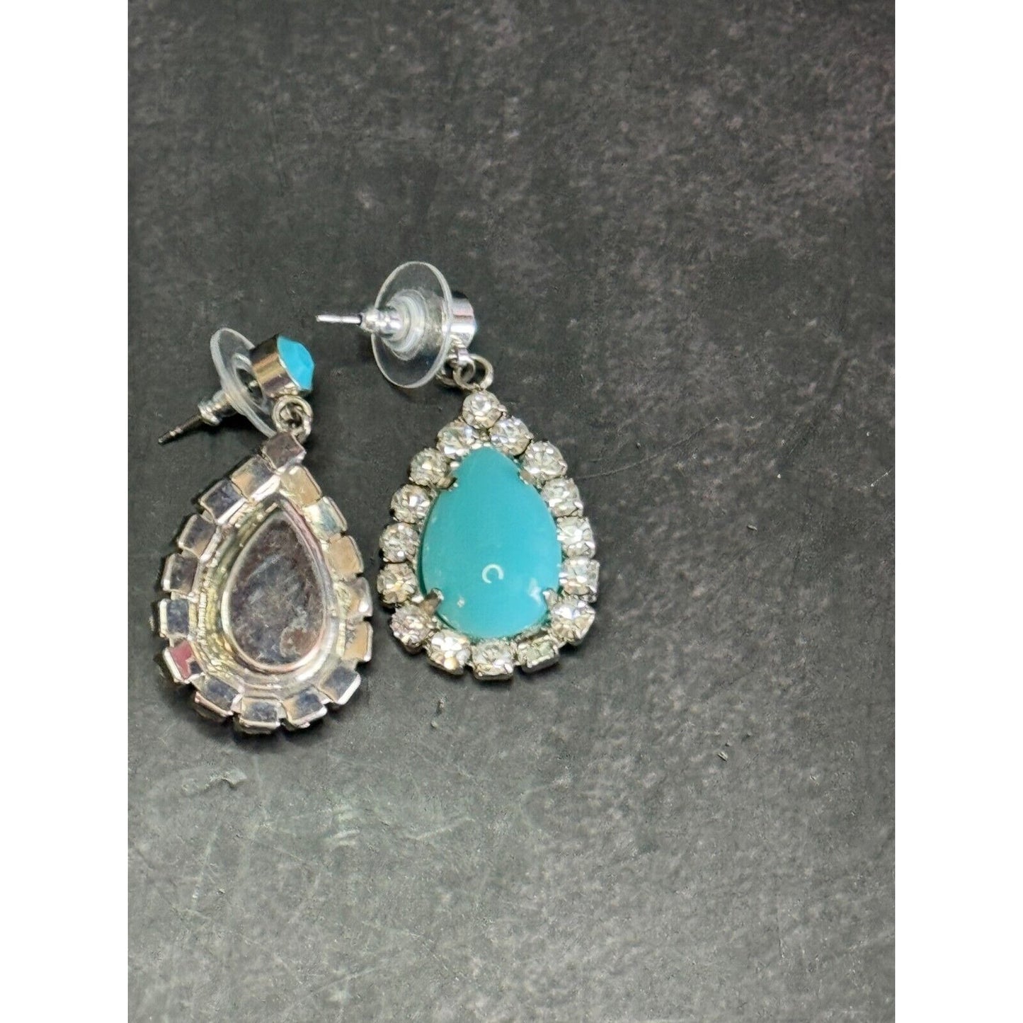 Southwestern Blue Turquoise Jeweled Bib Necklace and Matching Earrings