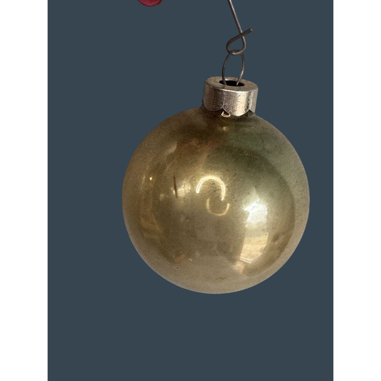 Set Of 6 Vintage Mercury Glass Christmas Ornaments Blue Green Silver 1.5 Inch