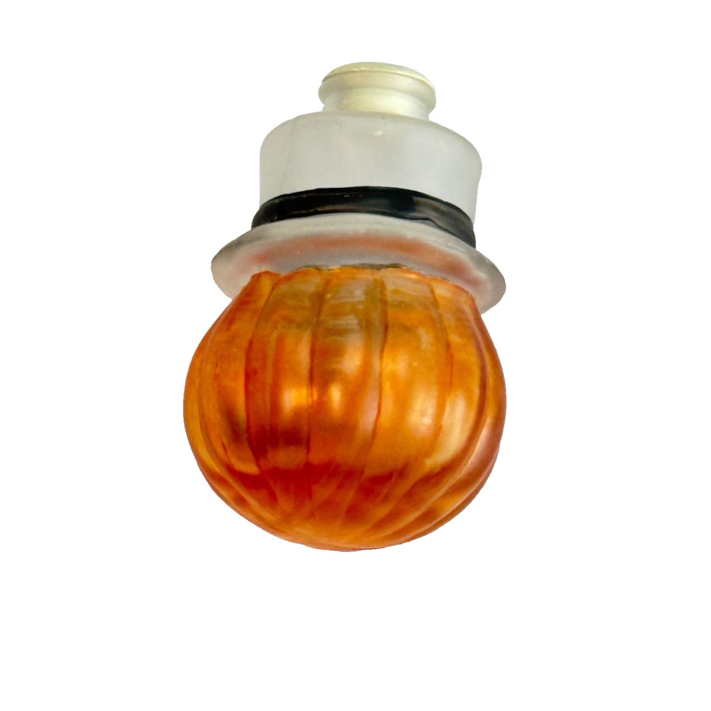 Vintage Old World Christmas Pumpkin Head Halloween Glass Light Cover Frosted Top Hat