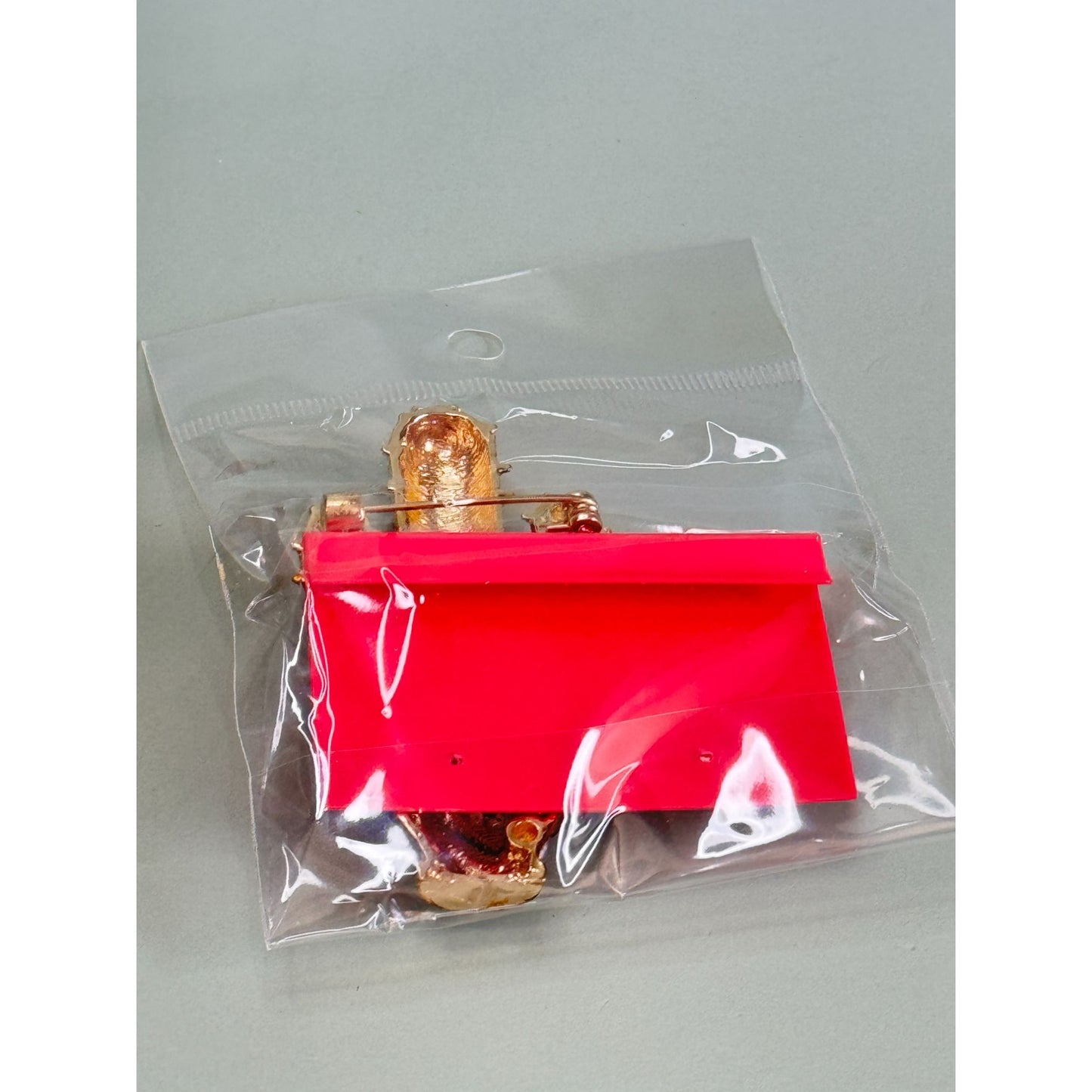 Betsy Johnson Gold Cactus Brooch With Rhinestones In Sealed Packaging