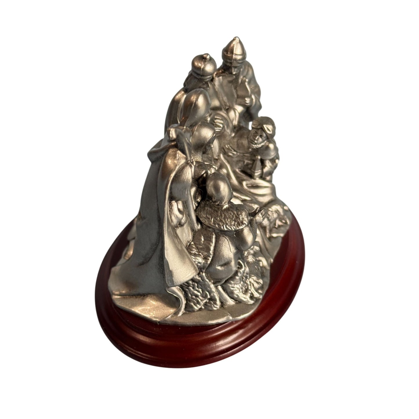 Nativity Scene Figurine Silver Resin 3 1/2" x 4 1/2"
