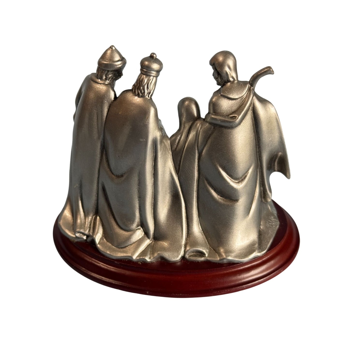 Nativity Scene Figurine Silver Resin 3 1/2" x 4 1/2"